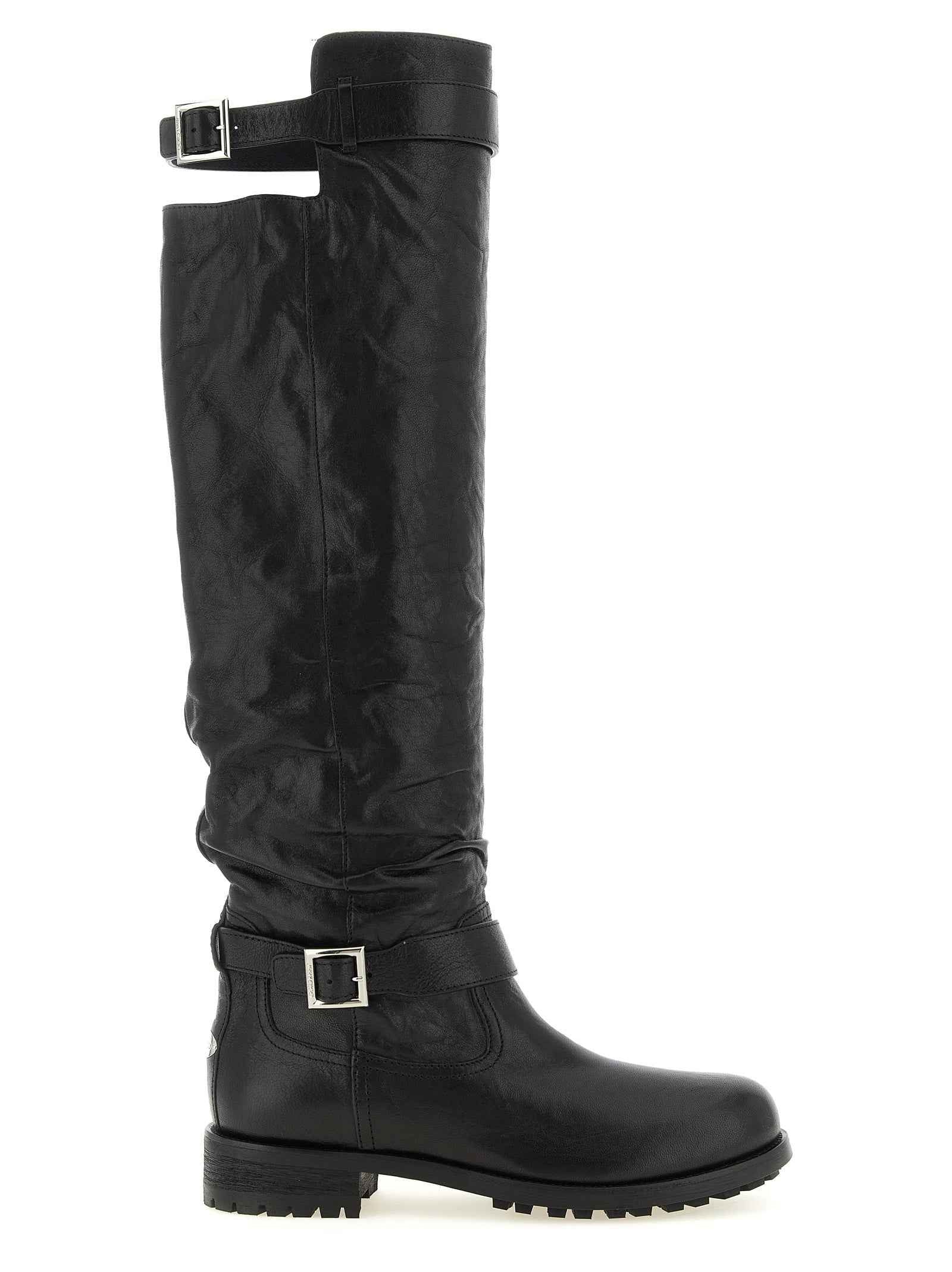 Jimmy Choo Black Leather Over The Knee