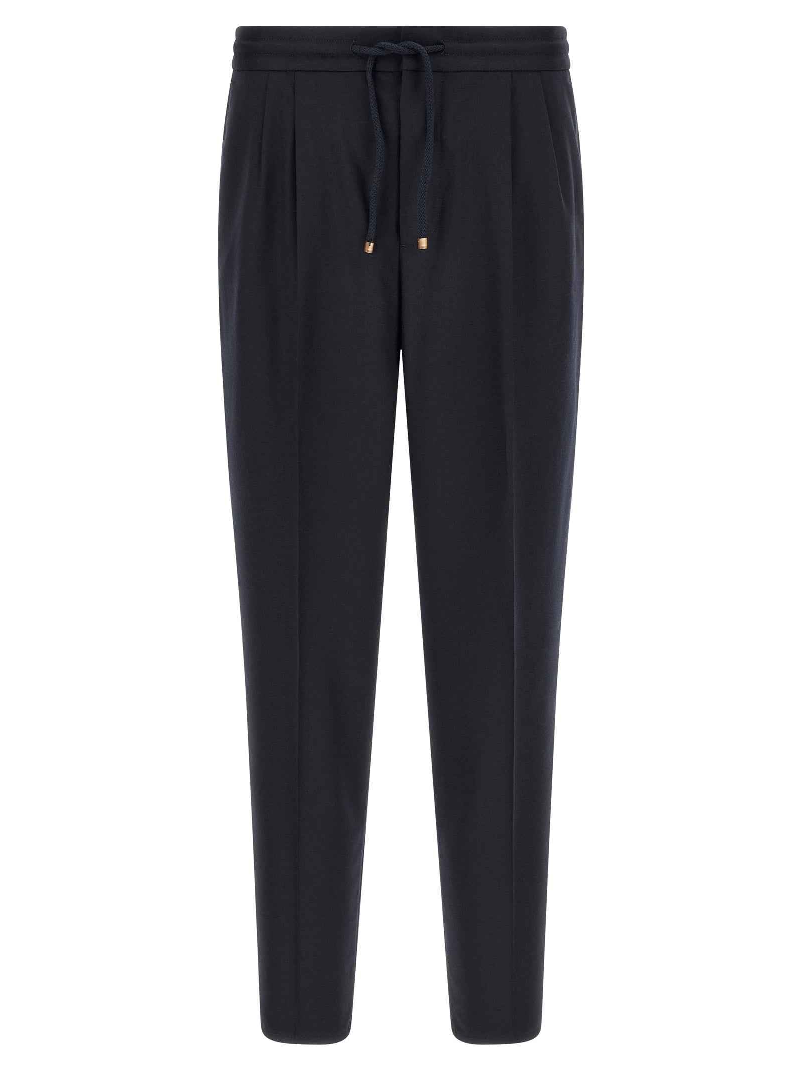 Brunello Cucinelli Blue Virgin Wool Casual Pants