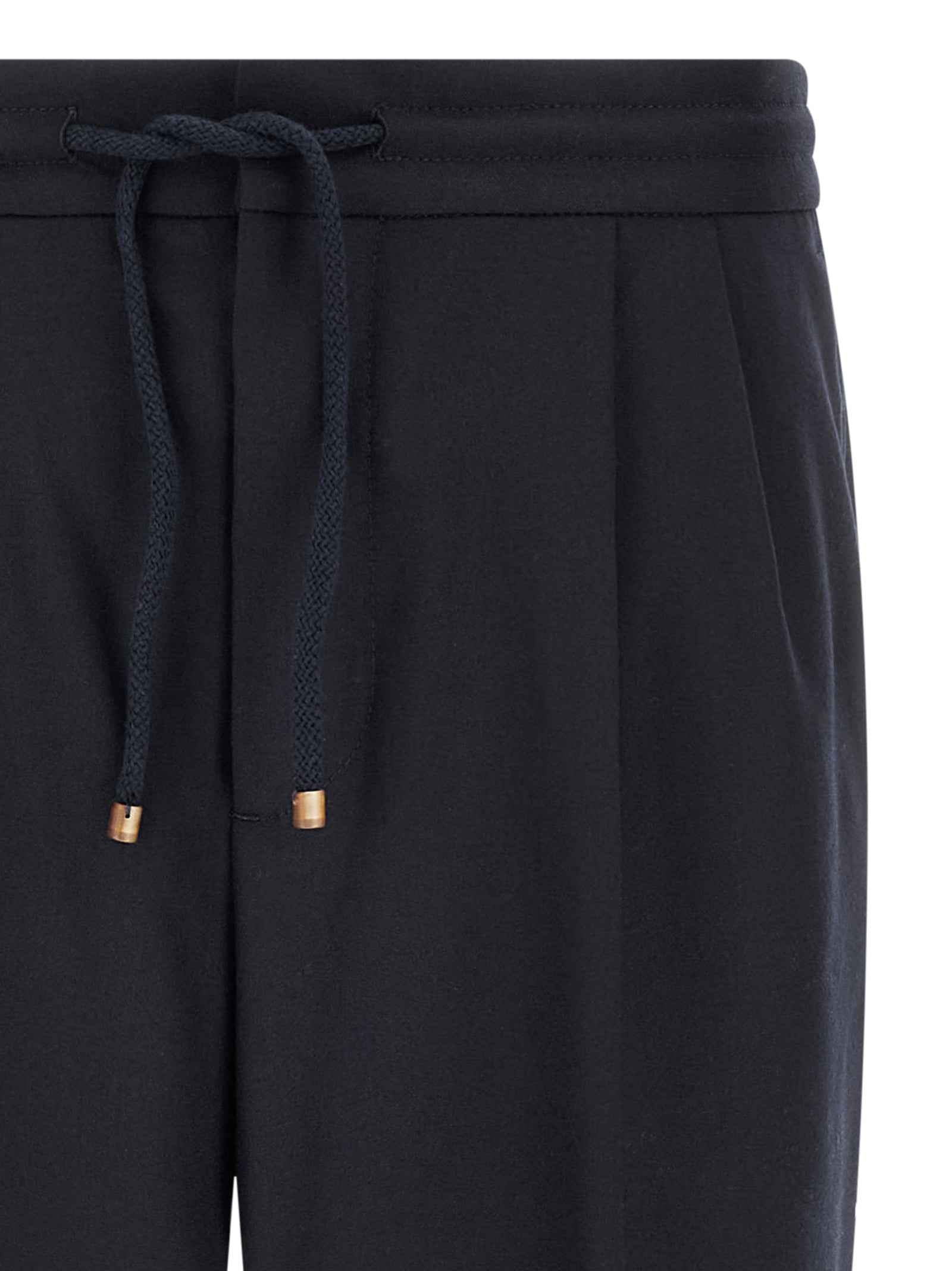 Brunello Cucinelli Blue Virgin Wool Casual Pants