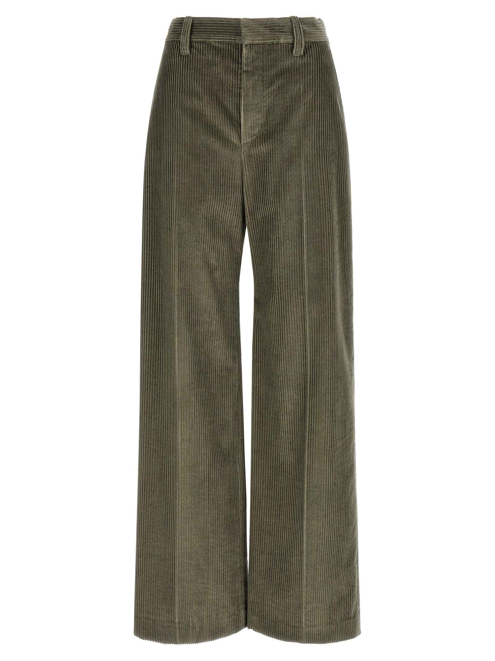 Brunello Cucinelli Bicolor Cotton Flared Pants