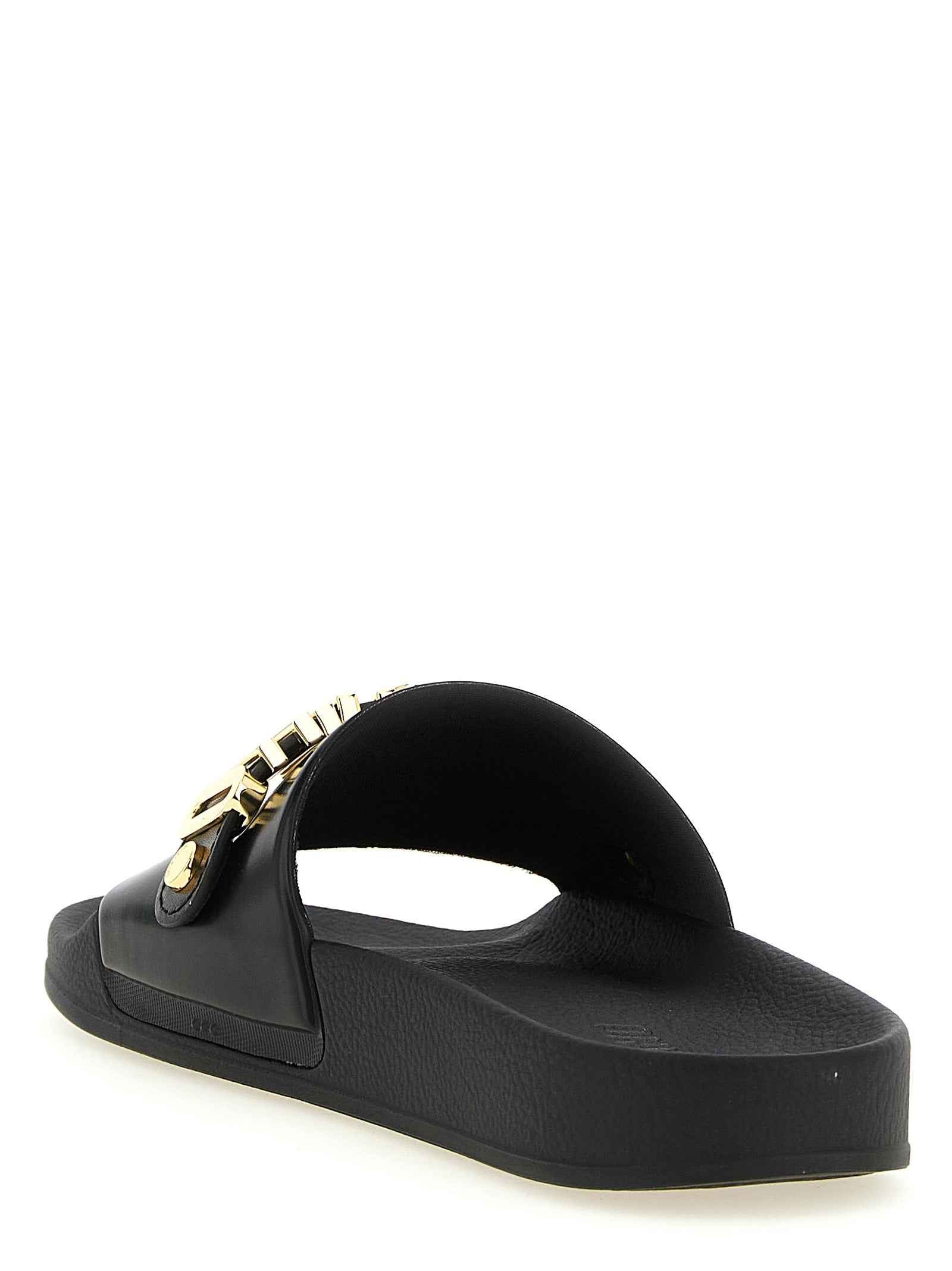 Moschino Gold Pvc Slides