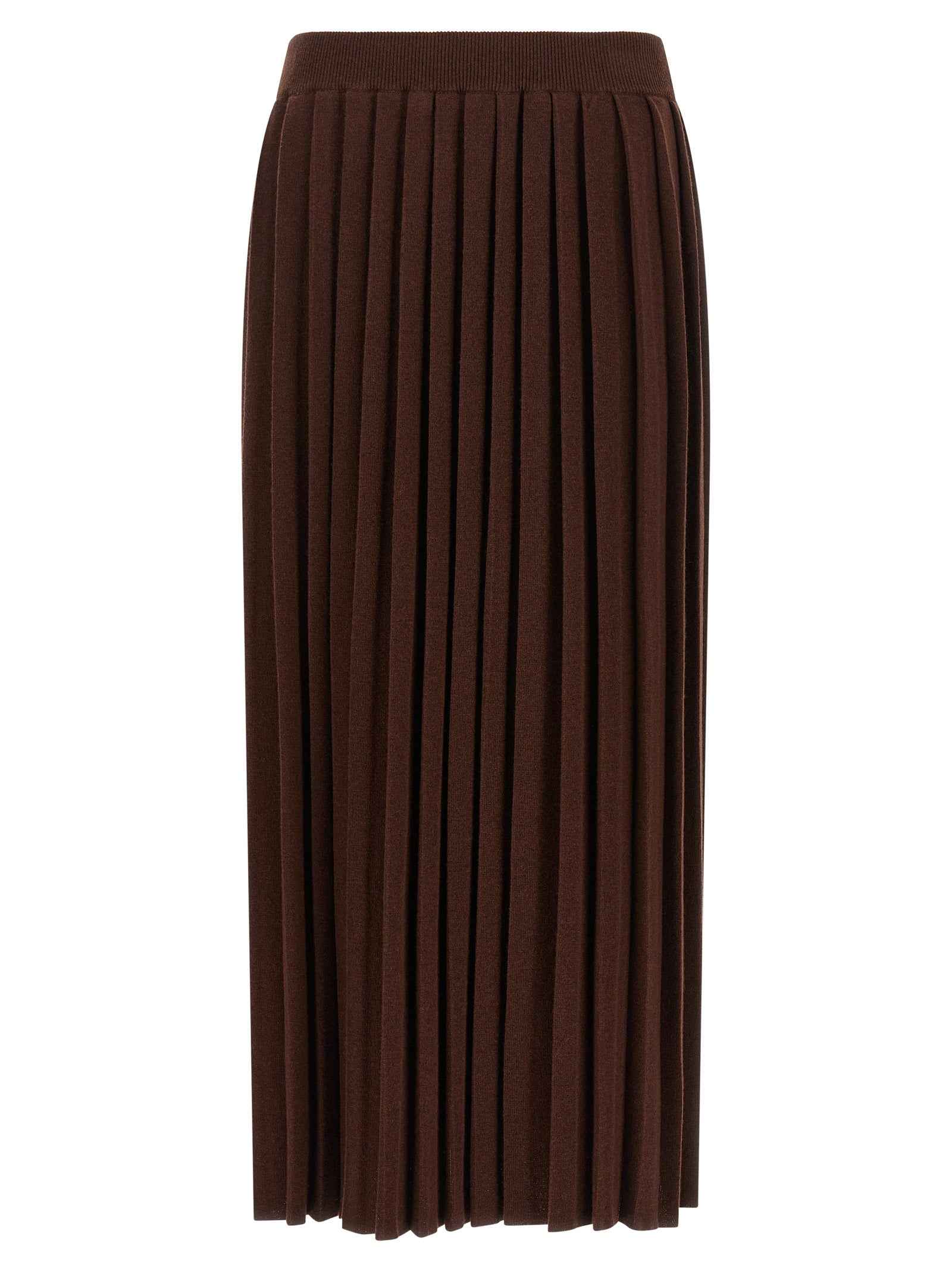 Fabiana Filippi Brown Virgin Wool Midi Skirt