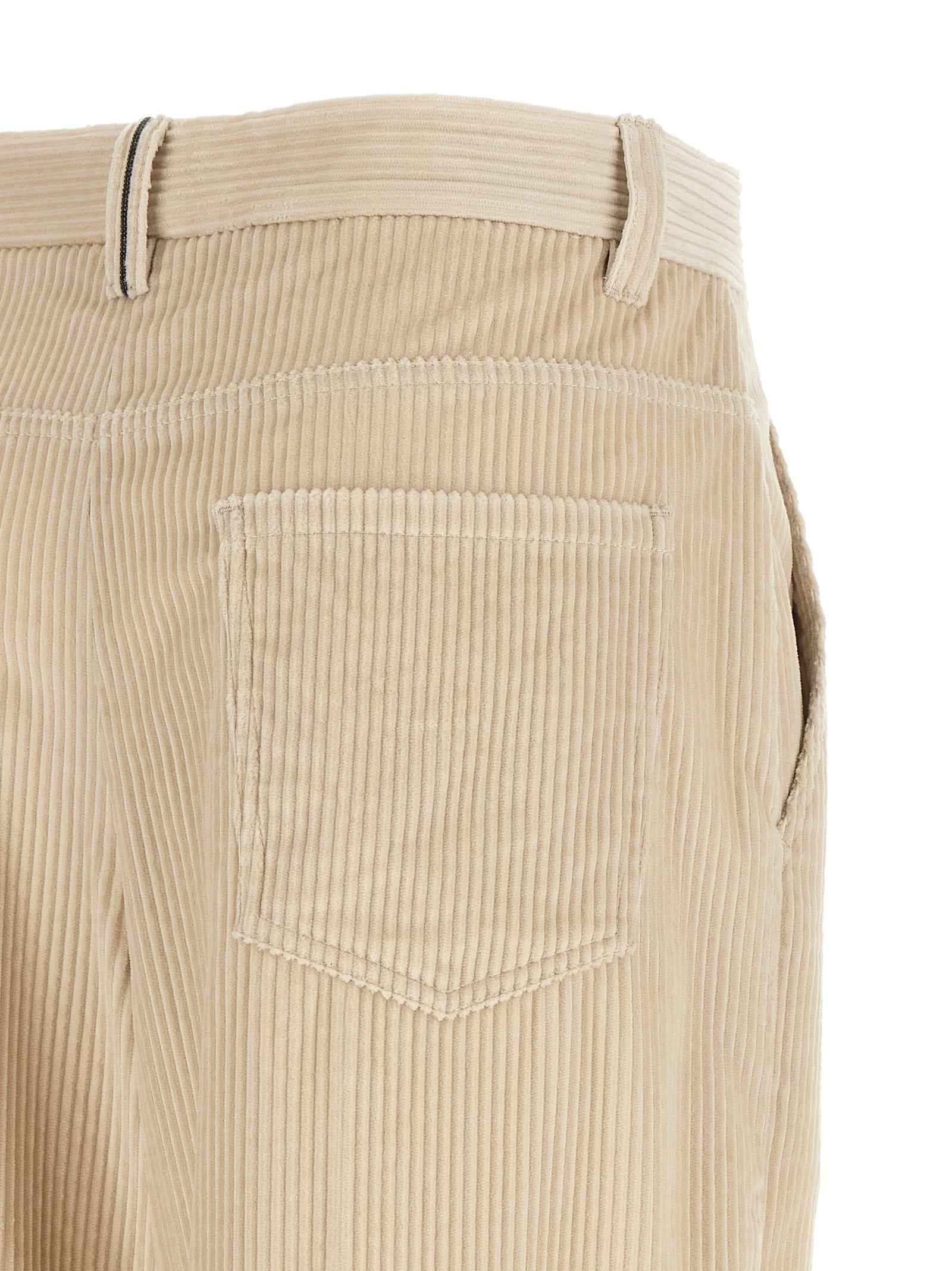 Brunello Cucinelli Beige Cotton Casual Pants