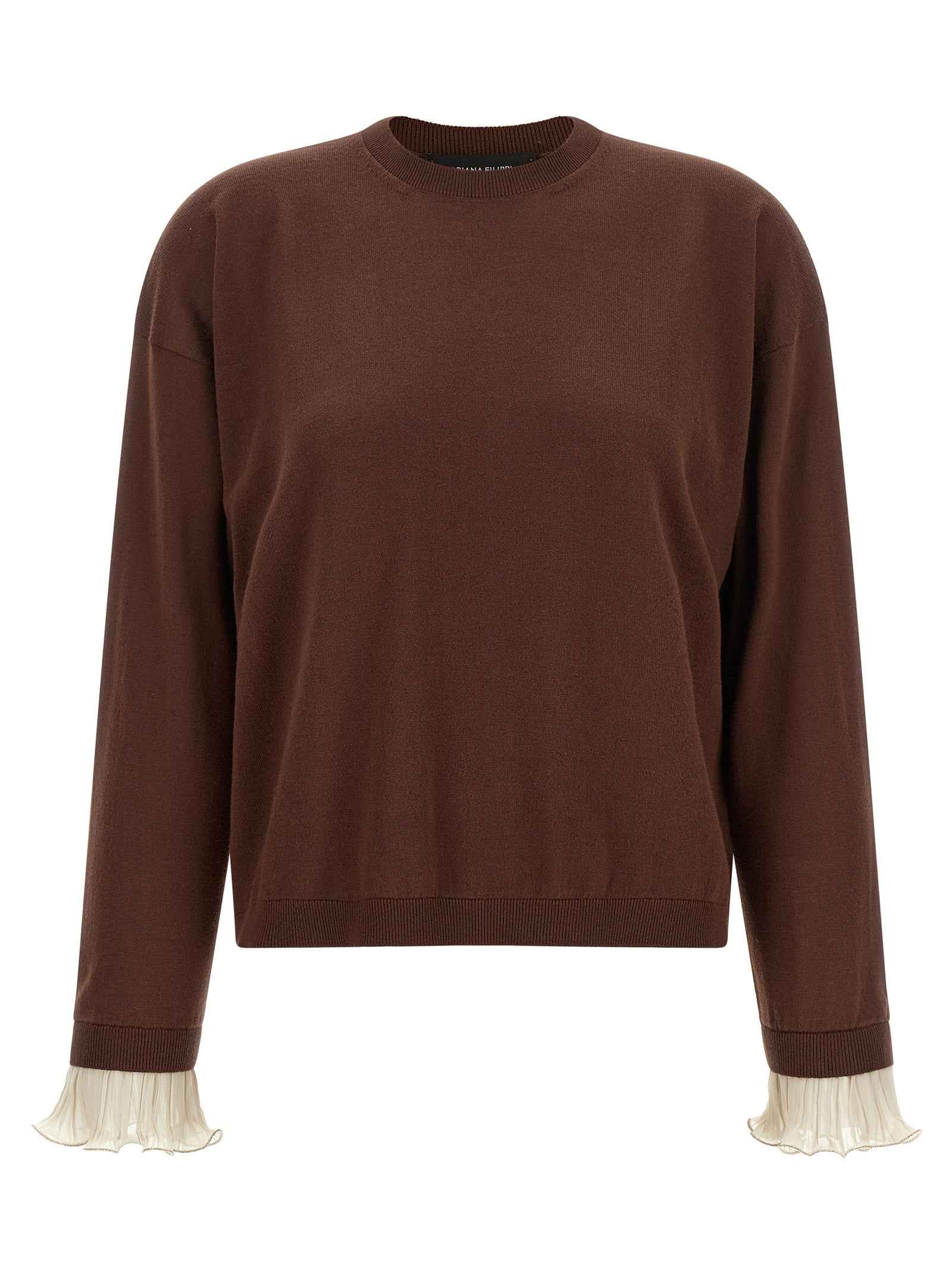 Fabiana Filippi Brown Virgin Wool Cardigan