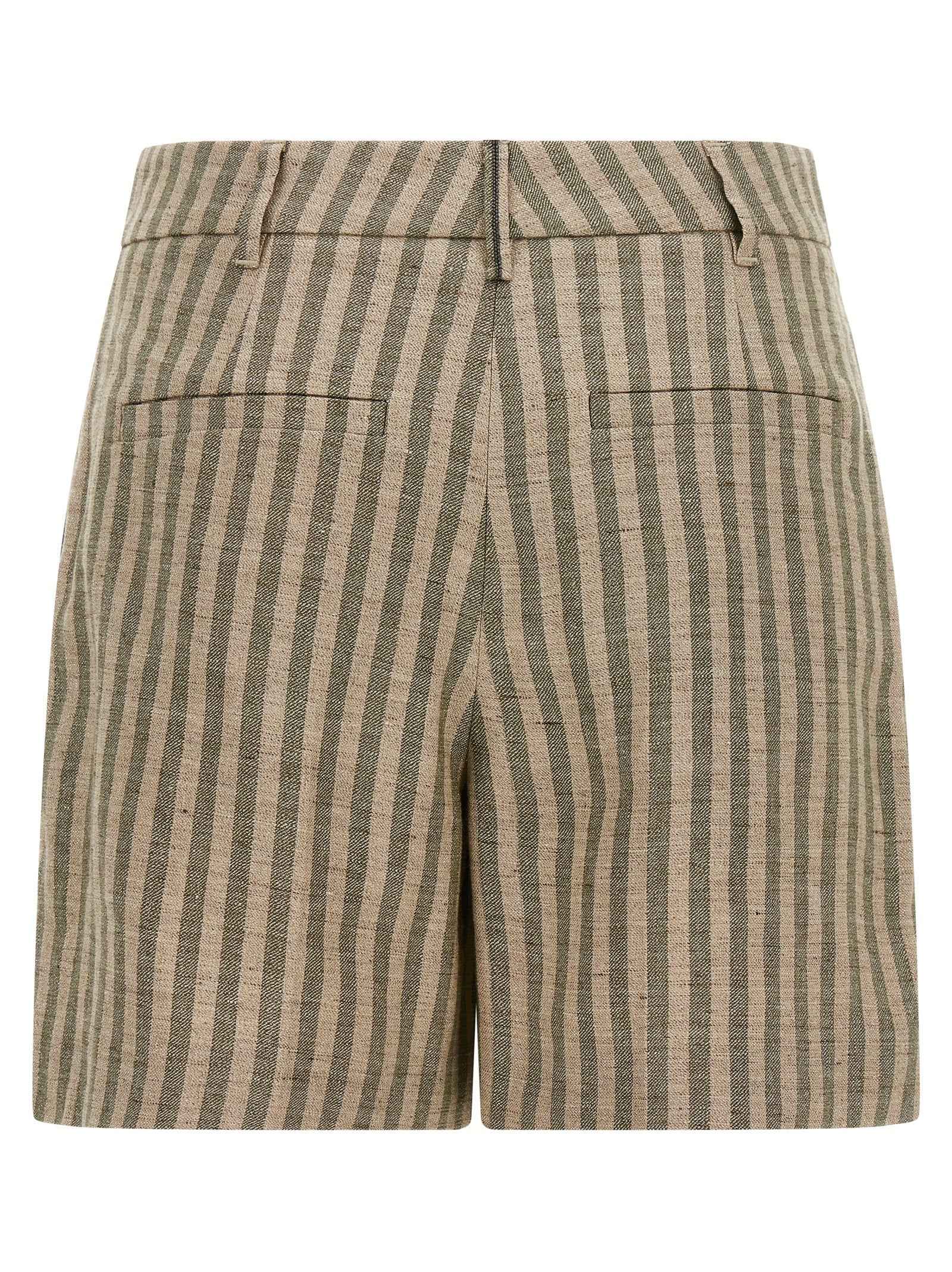 Brunello Cucinelli Bicolor Linen Bermuda Shorts