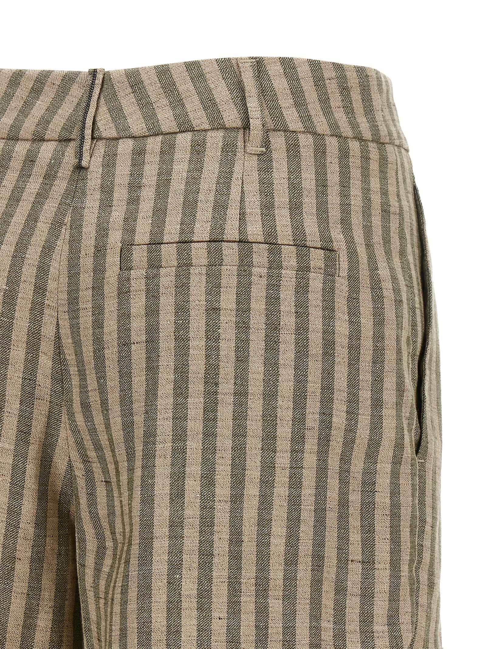 Brunello Cucinelli Bicolor Linen Bermuda Shorts