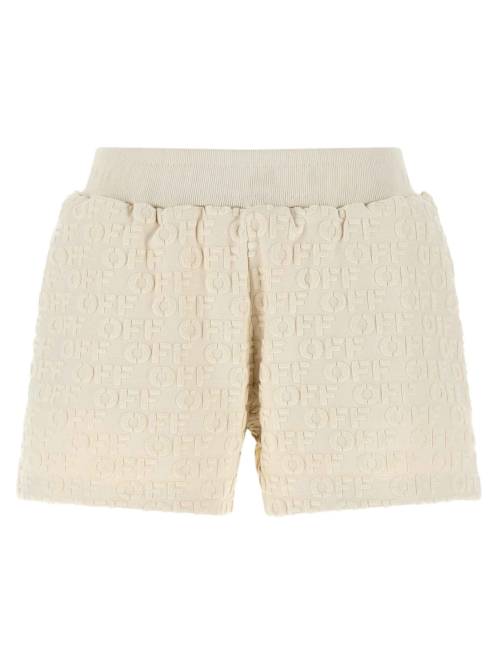 Off-White Beige Cotton Bermuda Shorts