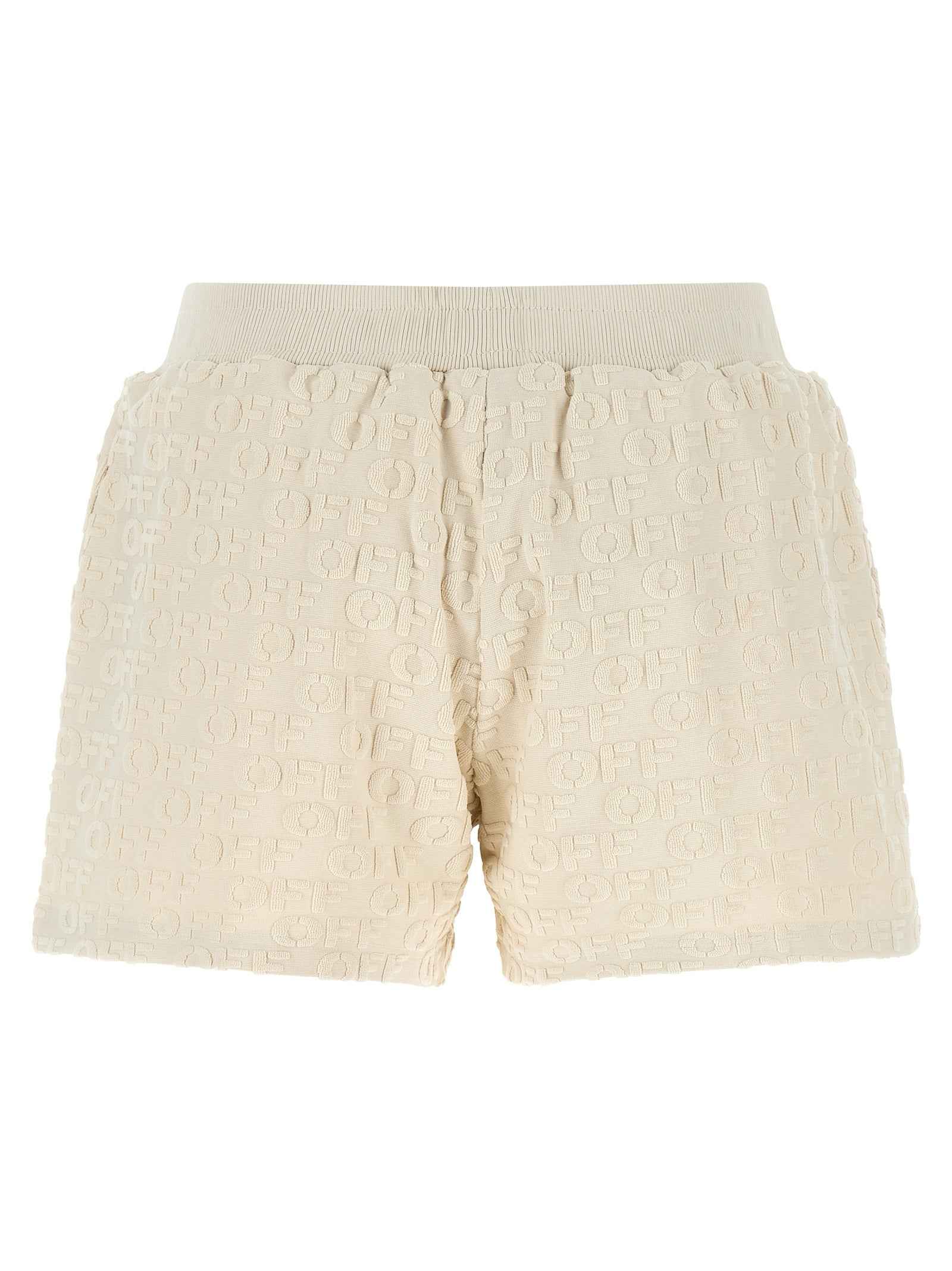 Off-White Beige Cotton Bermuda Shorts