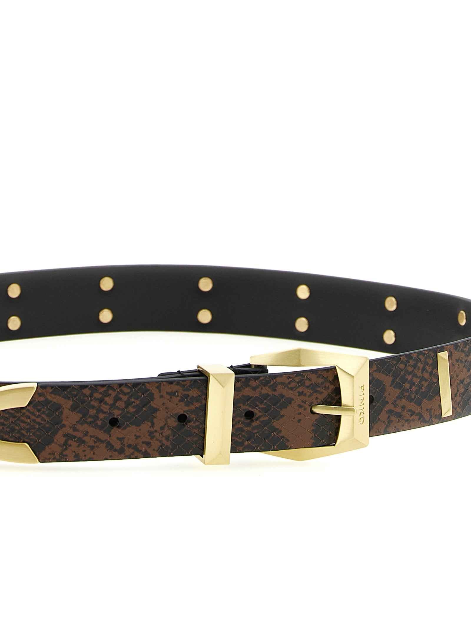 PINKO Gray Calfskin Regular Belt