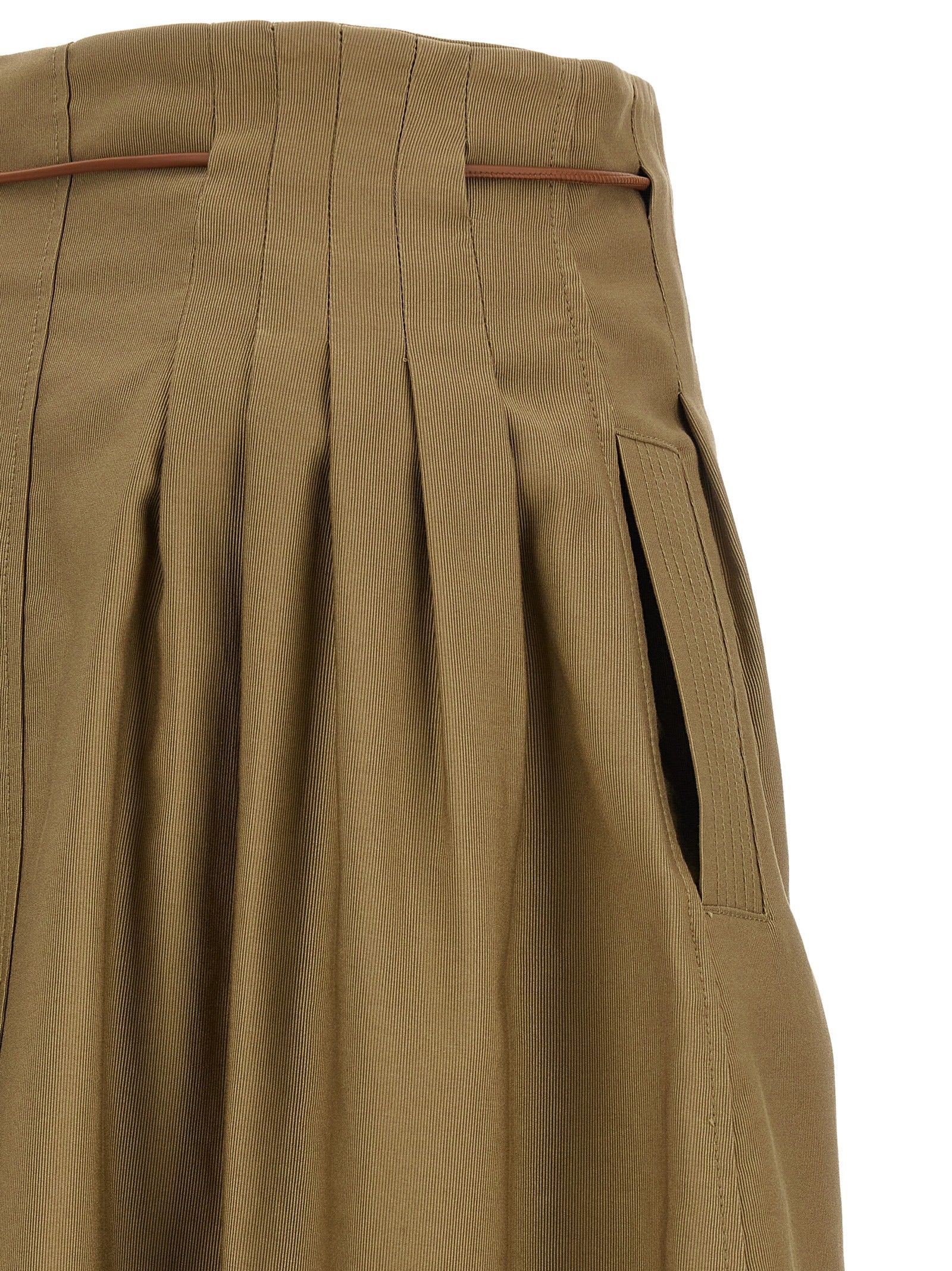 Max Mara Bicolor Cotton Midi Skirt