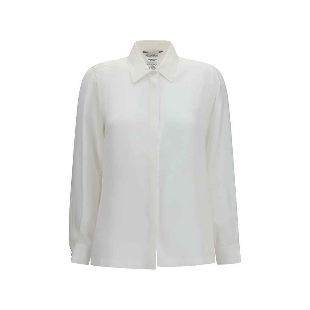 Max Mara White Silk Dress Shirt
