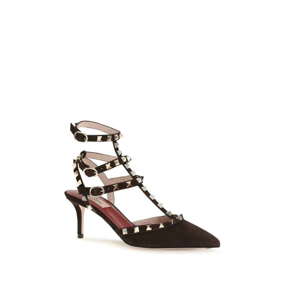 Valentino Garavani Brown Suede Leather High Heel Pumps