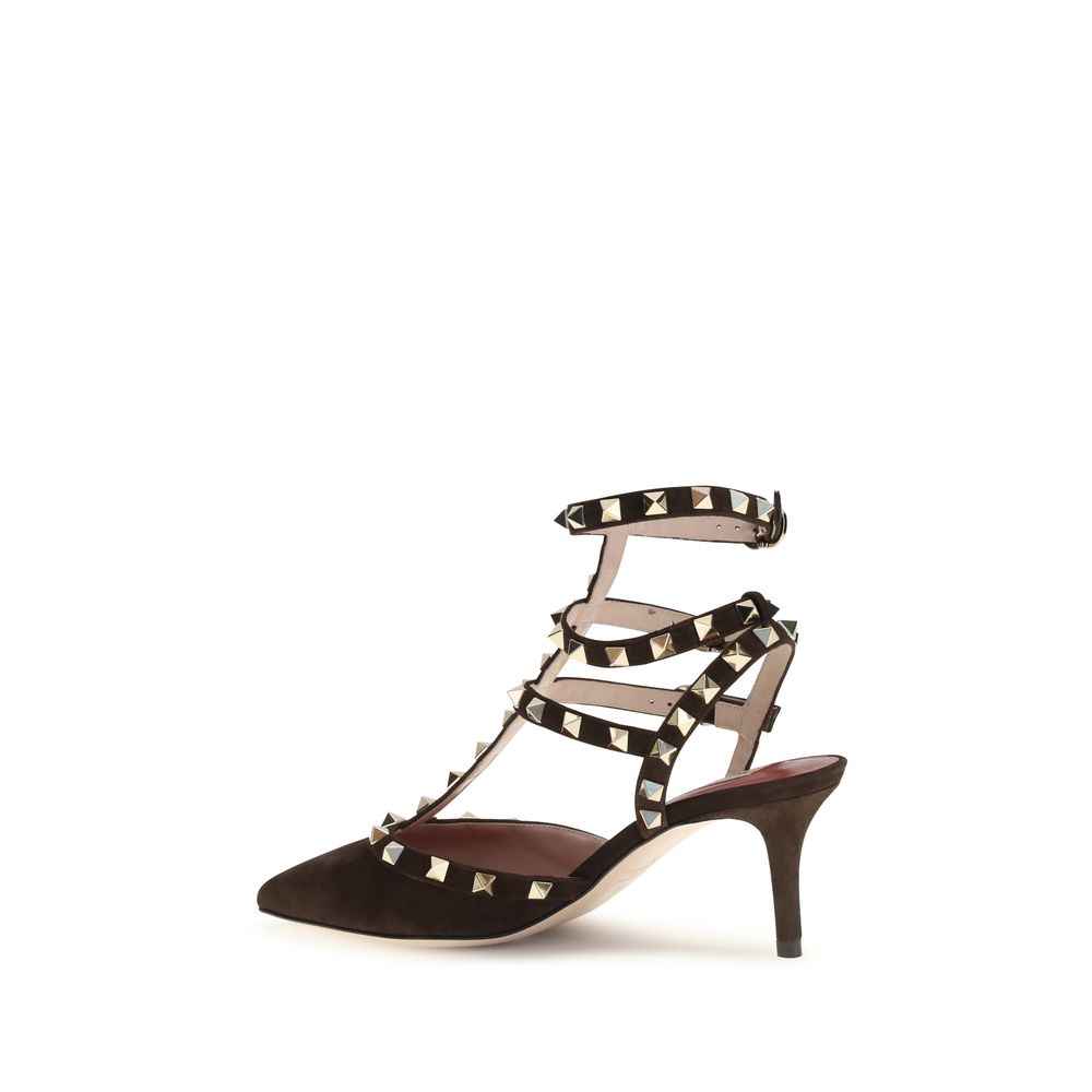 Valentino Garavani Brown Suede Leather High Heel Pumps