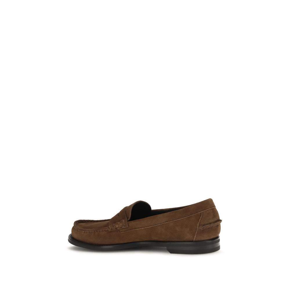 Prada Brown Suede Leather Slip-On Loafers