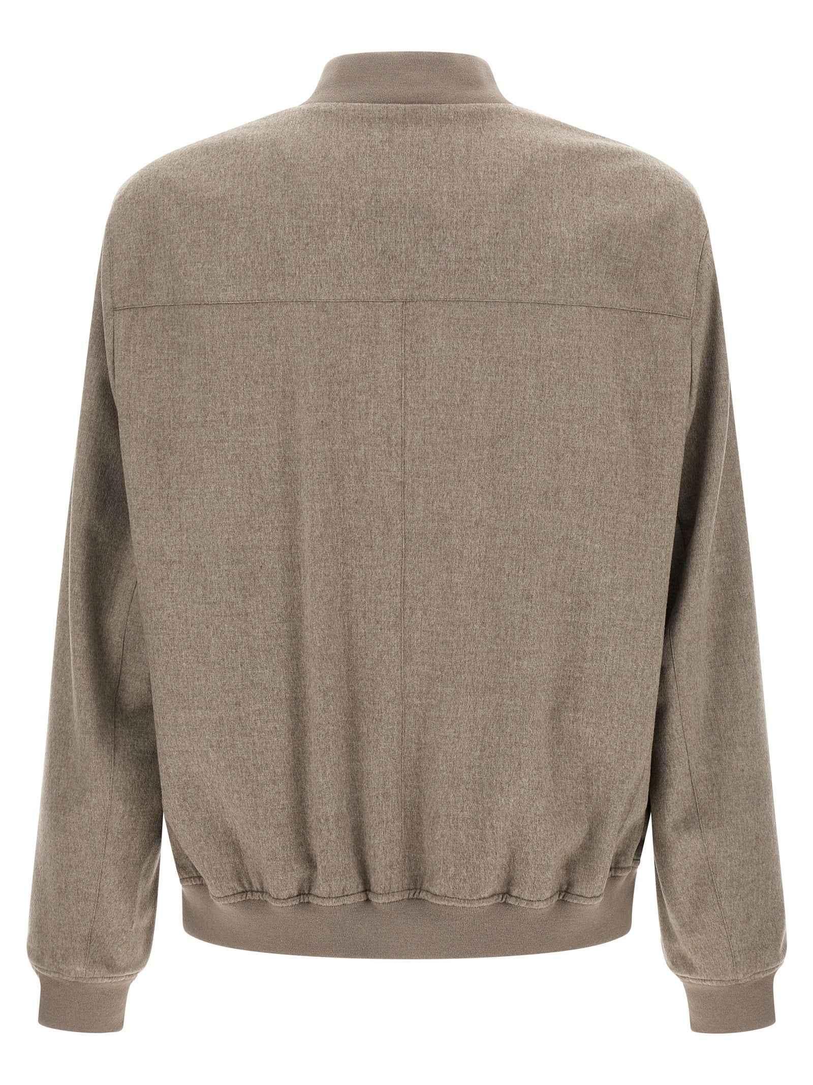 Brunello Cucinelli Gray Cashmere Bomber