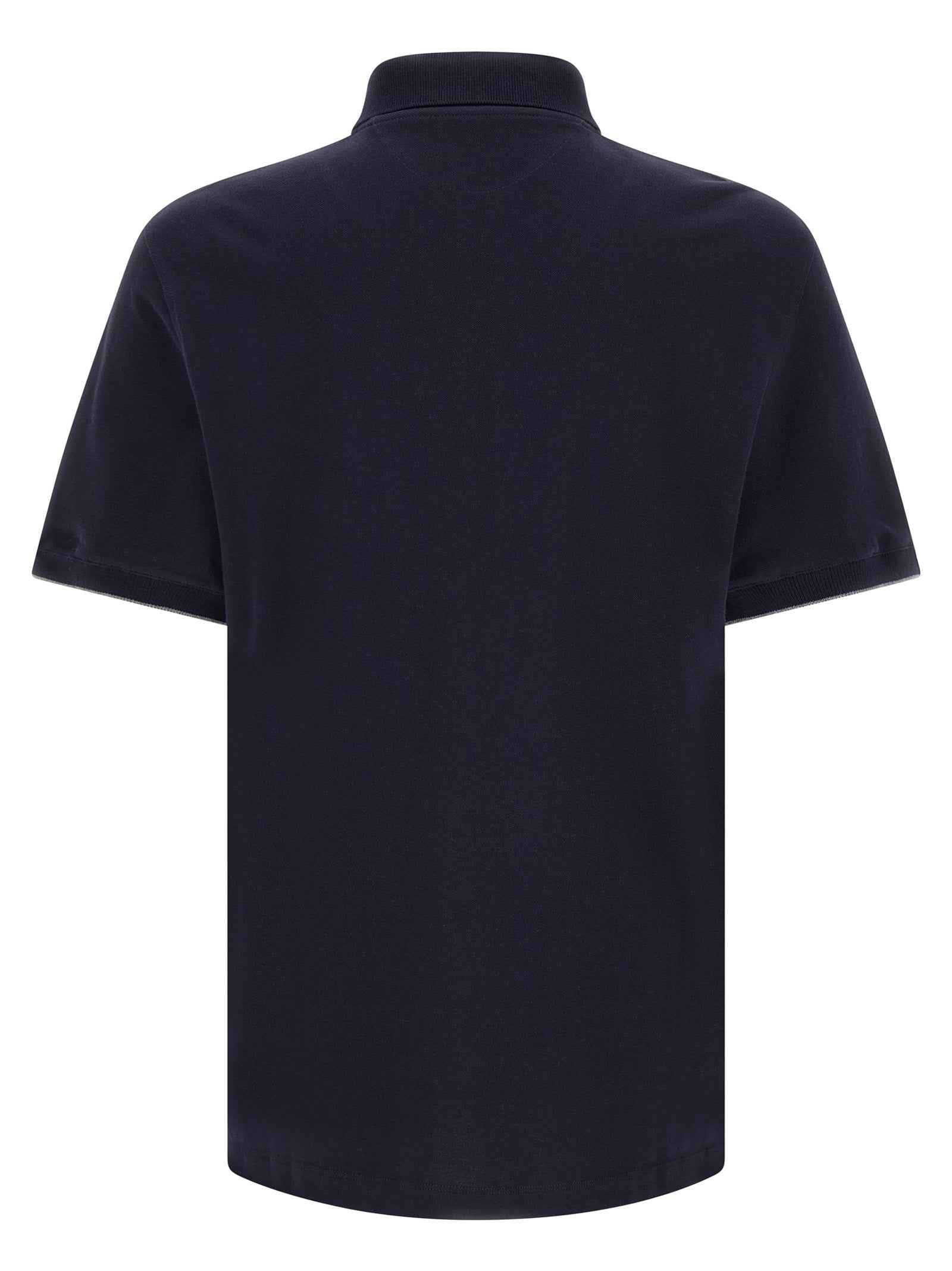 Brunello Cucinelli Blue Cotton Polo Shirt