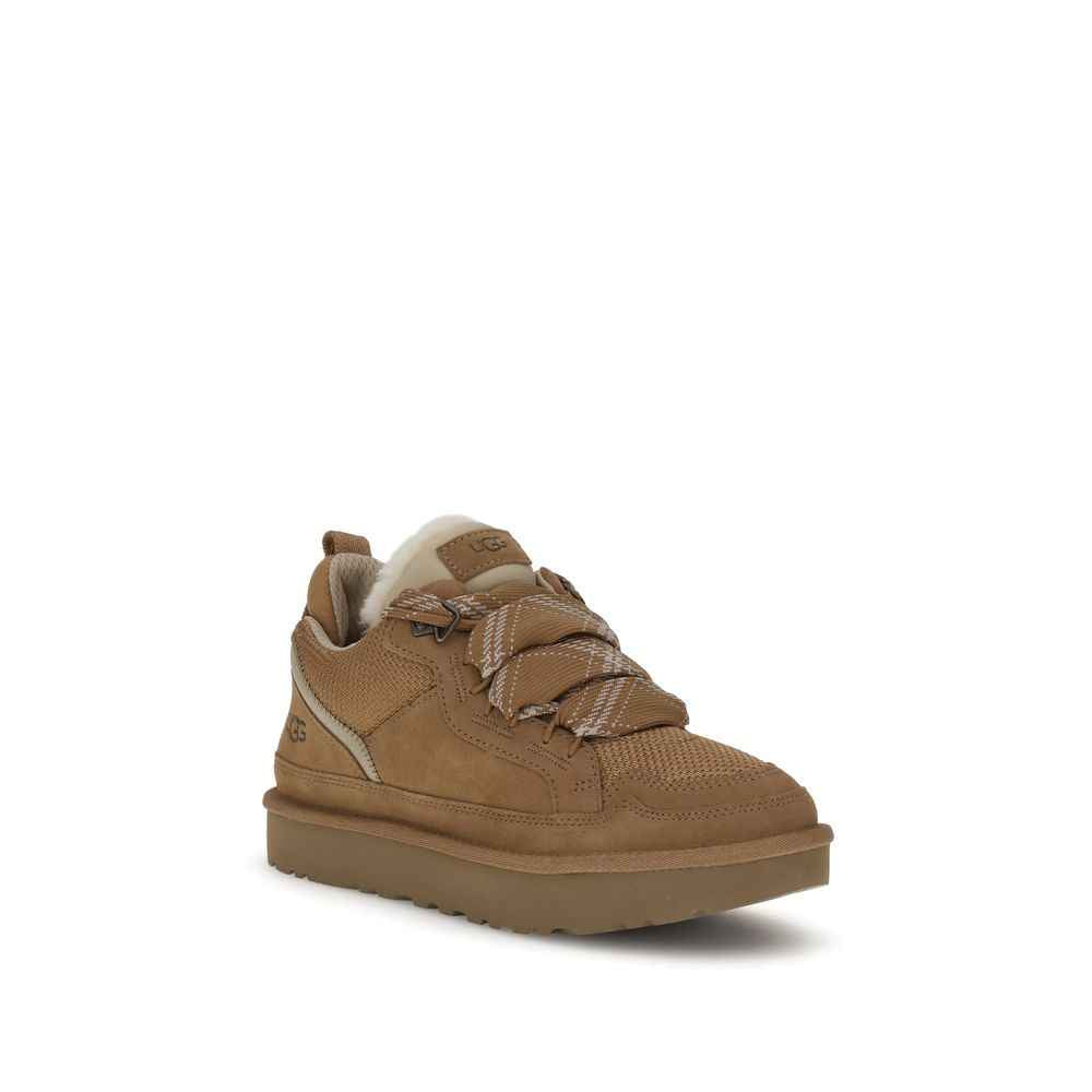 UGG Brown Leather Platform Sneakers