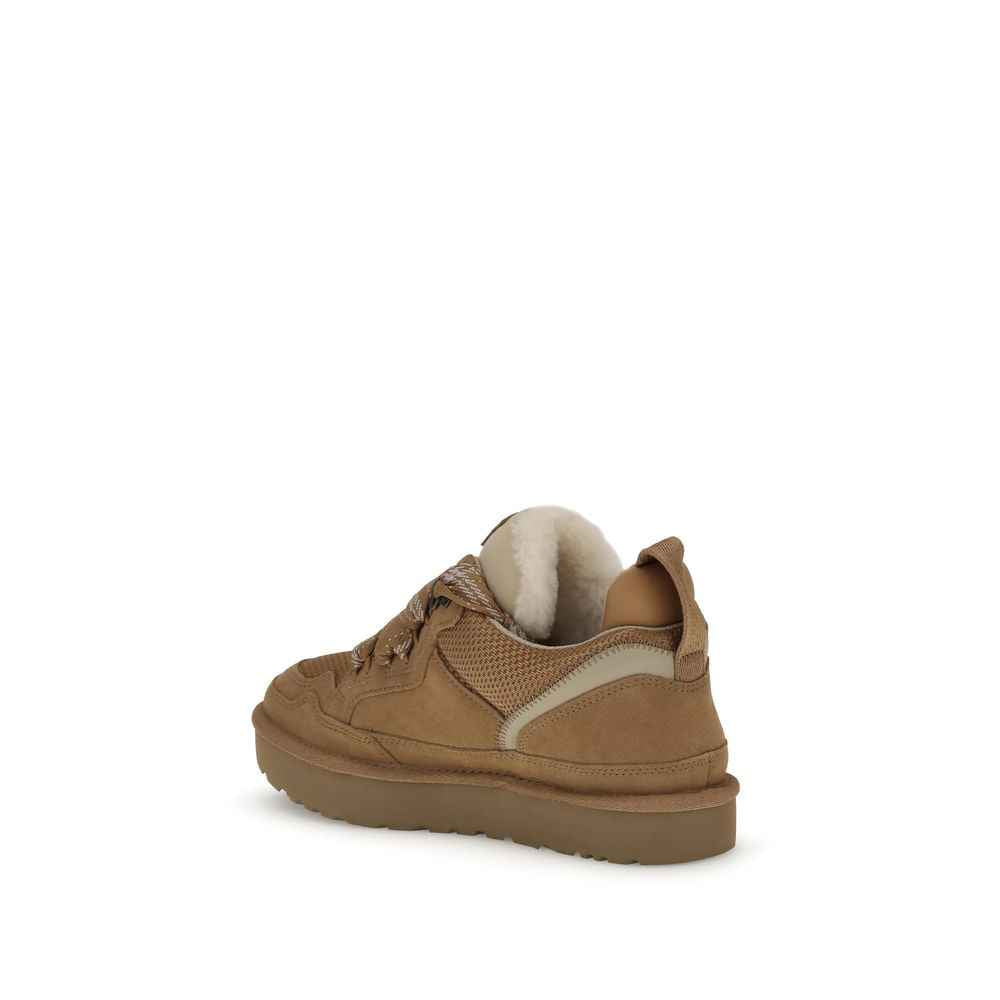 UGG Brown Leather Platform Sneakers