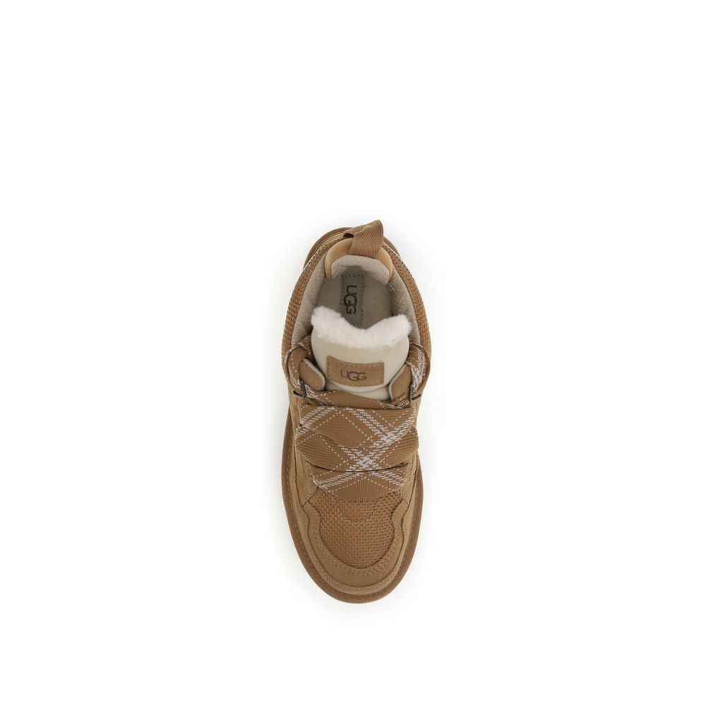 UGG Brown Leather Platform Sneakers
