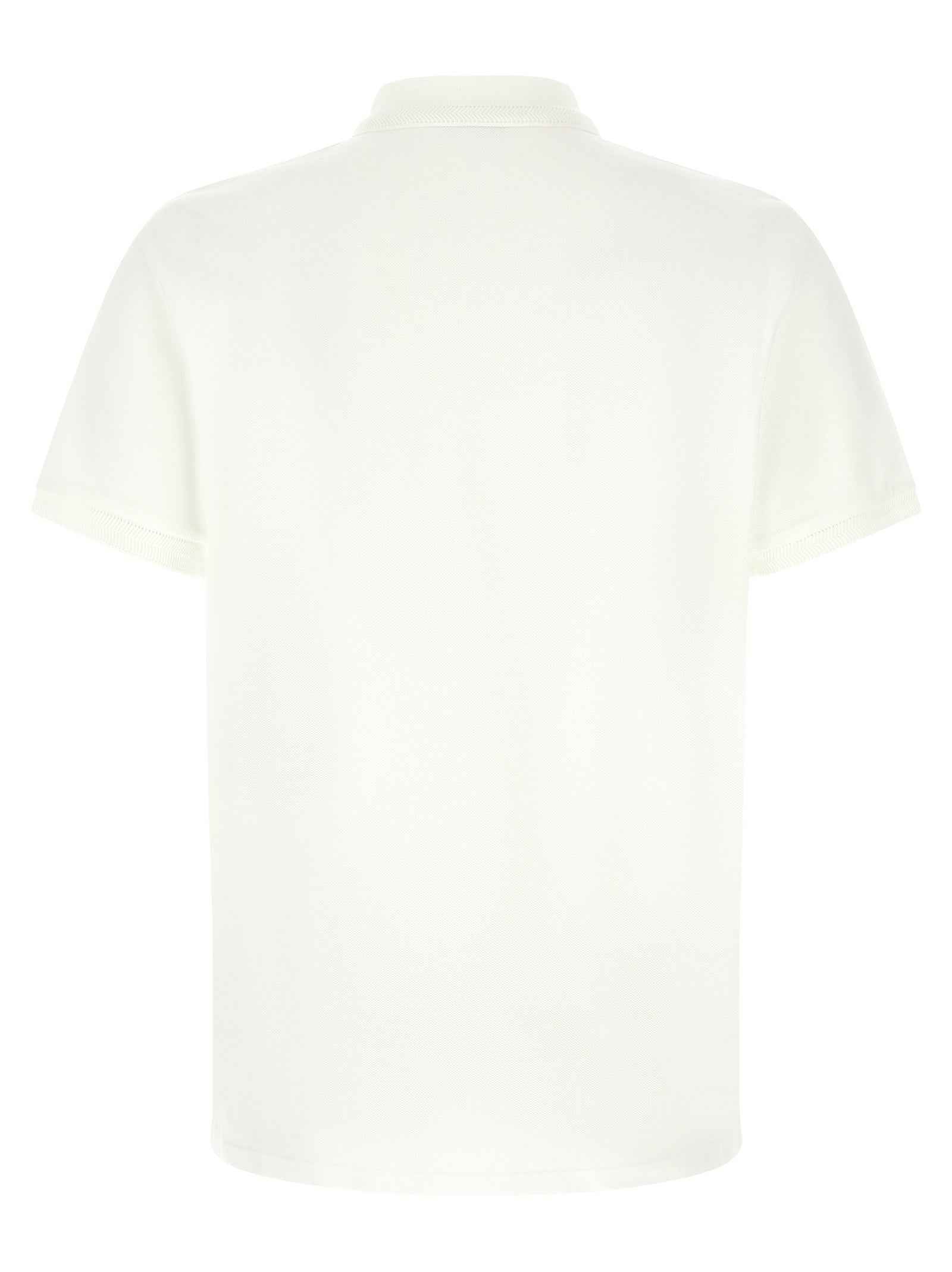 Moncler White Cotton Polo Shirt