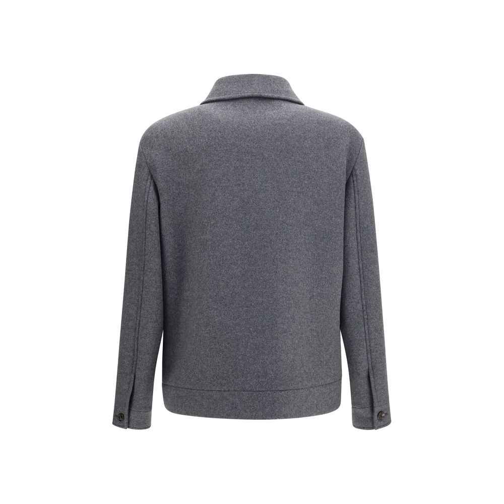Valentino Garavani Gray Wool Oves Aries Full-Length Jacket