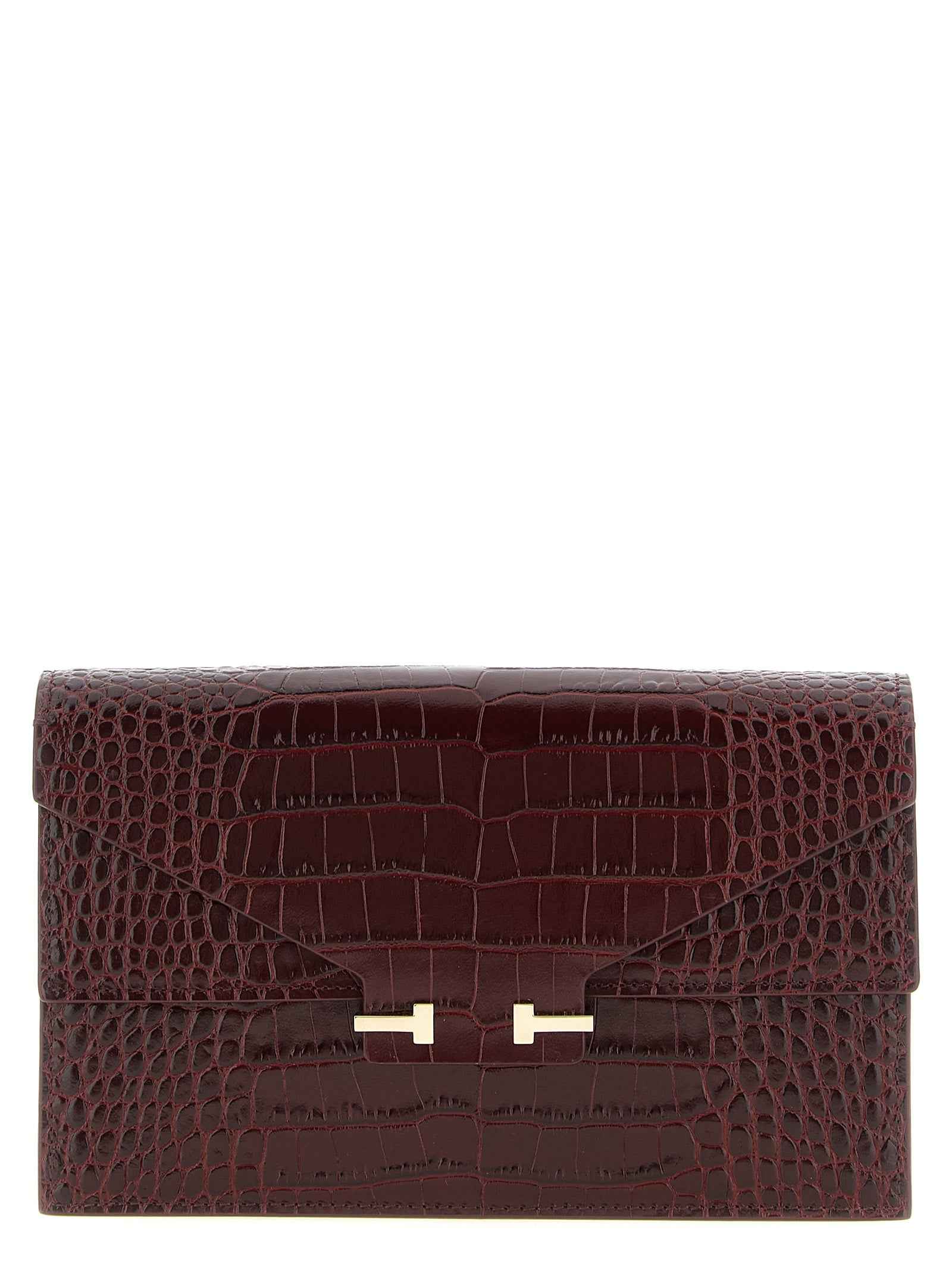 Tom Ford Bordeaux Calfskin Clutch Bag