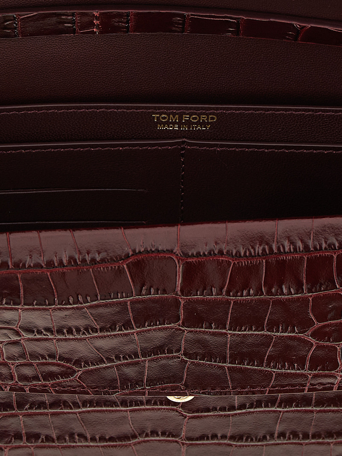 Tom Ford Bordeaux Calfskin Clutch Bag