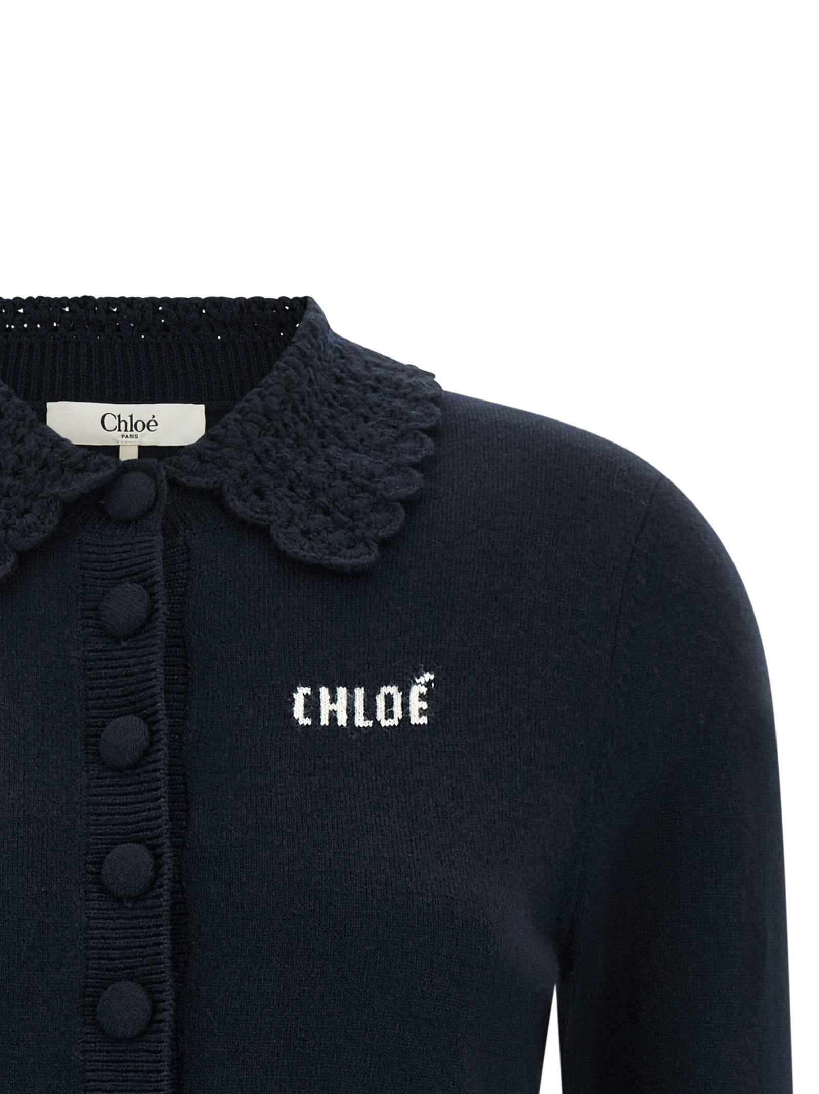 Chloé Blue Wool Cardigan