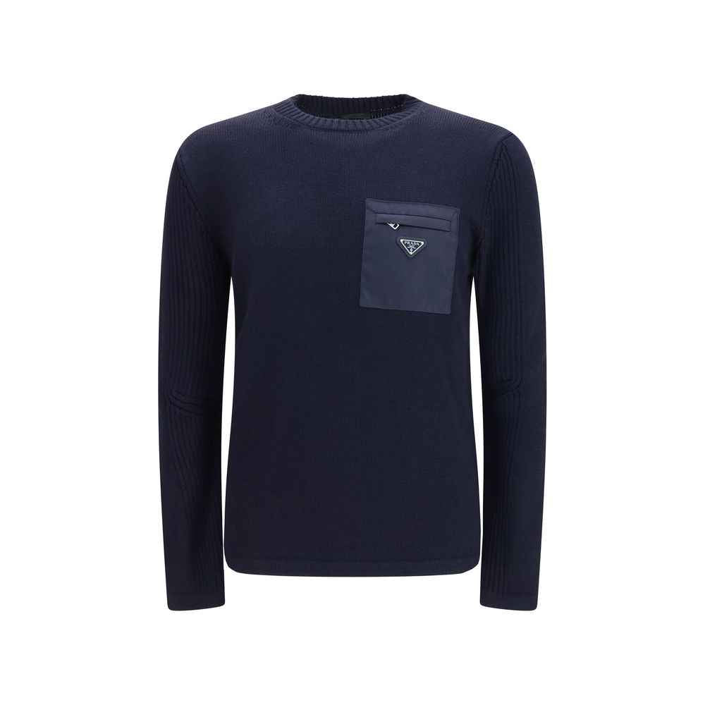 Prada Blue Wool Oves Aries Sweatshirt