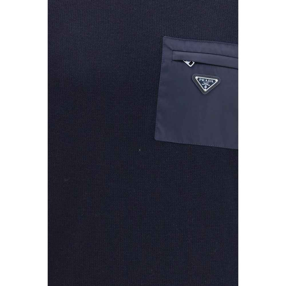 Prada Blue Wool Oves Aries Sweatshirt
