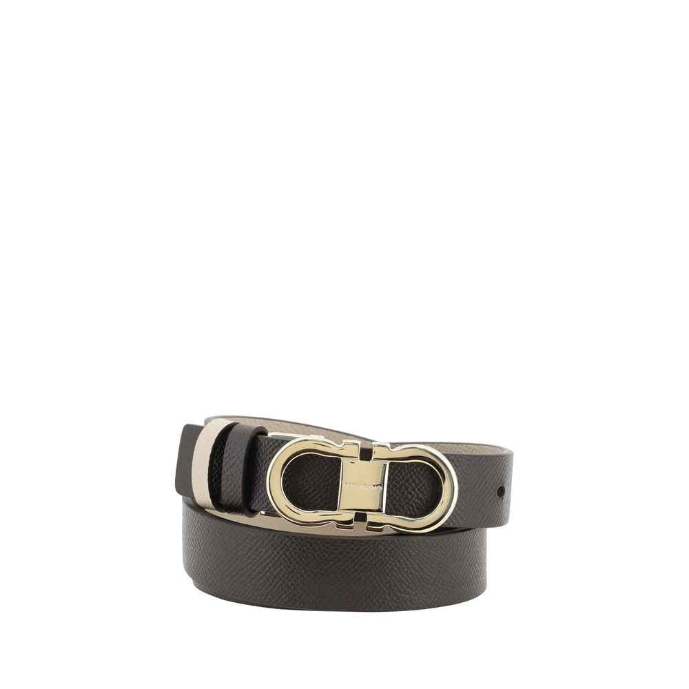 Ferragamo Black Calf Leather Bos Taurus Regular Belt