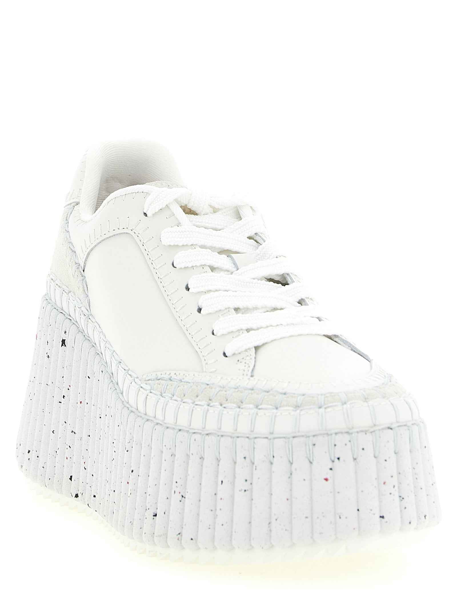 Chloé White Polyester Wedge Sandals