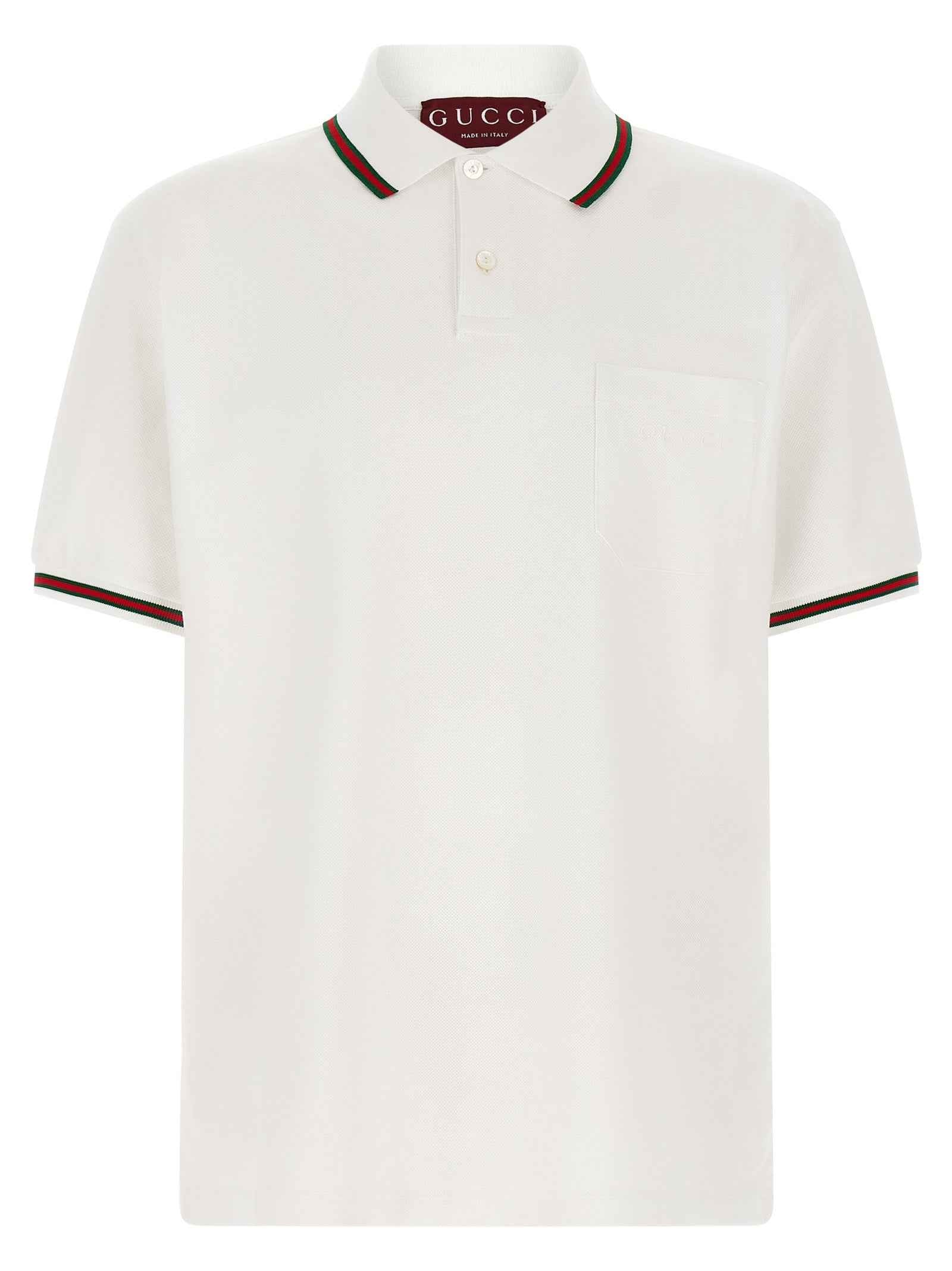 Gucci White Cotton Polo Shirt