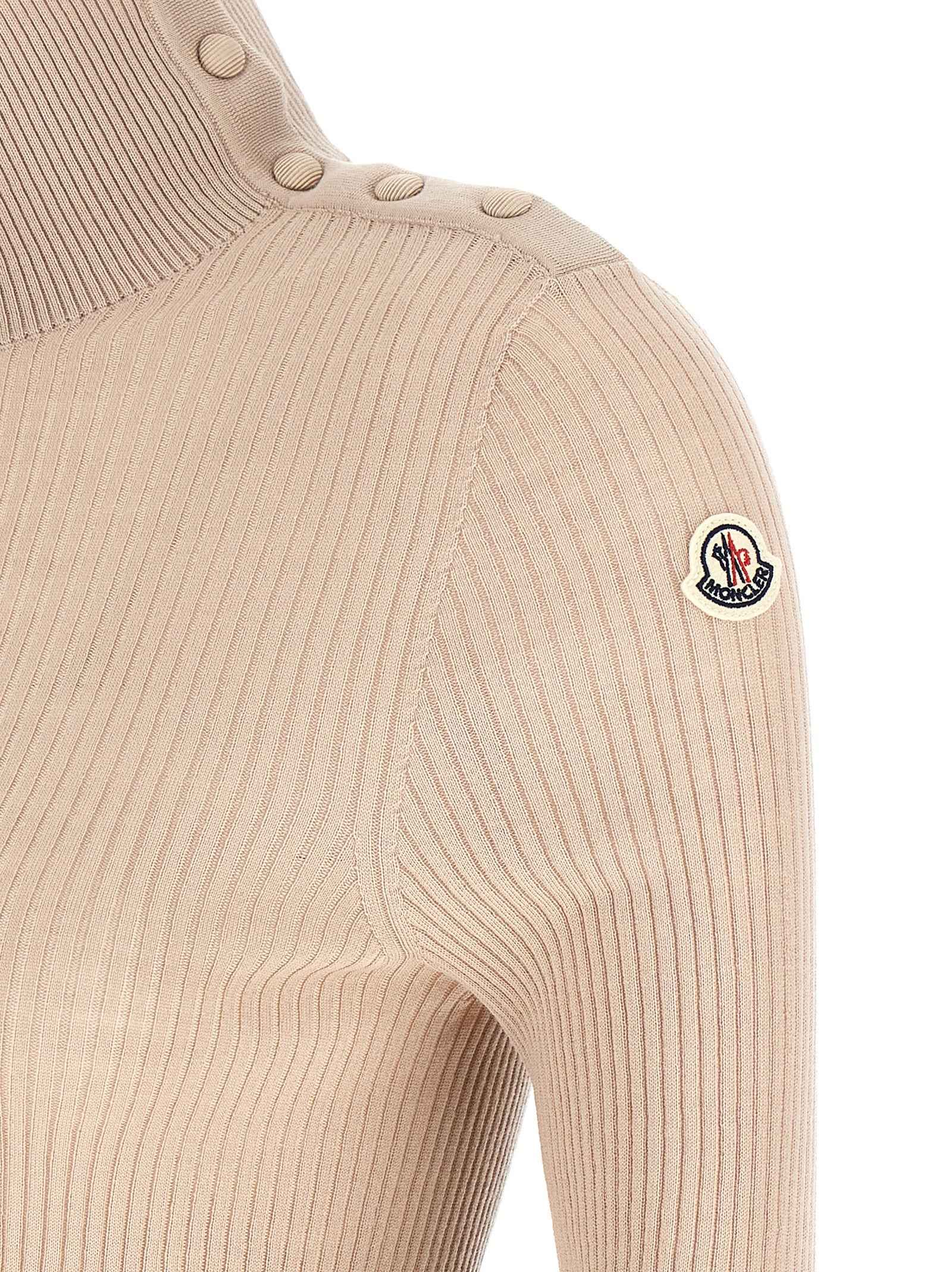 Moncler Beige Virgin Wool Cardigan