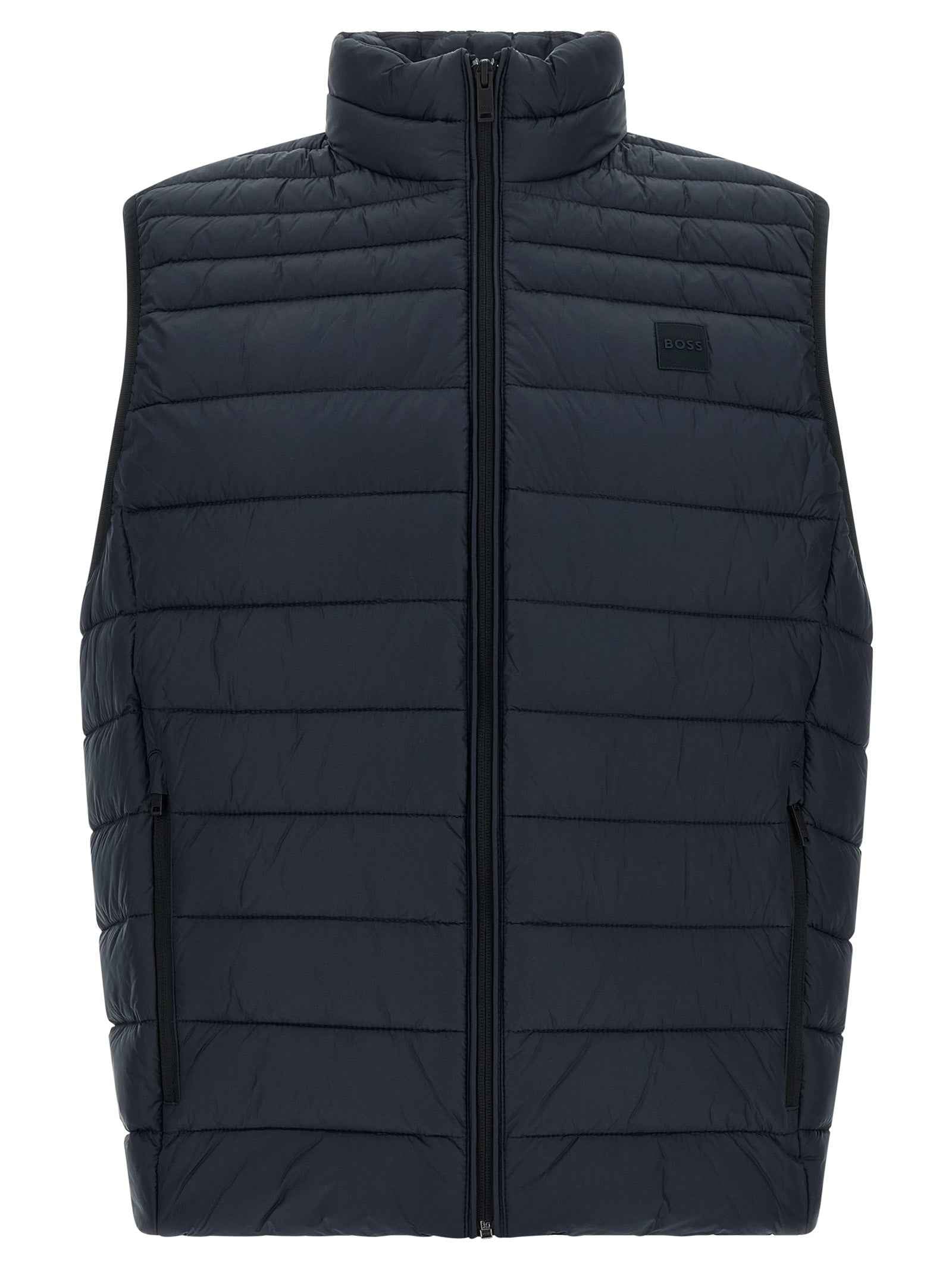 Hugo Boss Blue Recycled Polyamide Sleeveless Jacket
