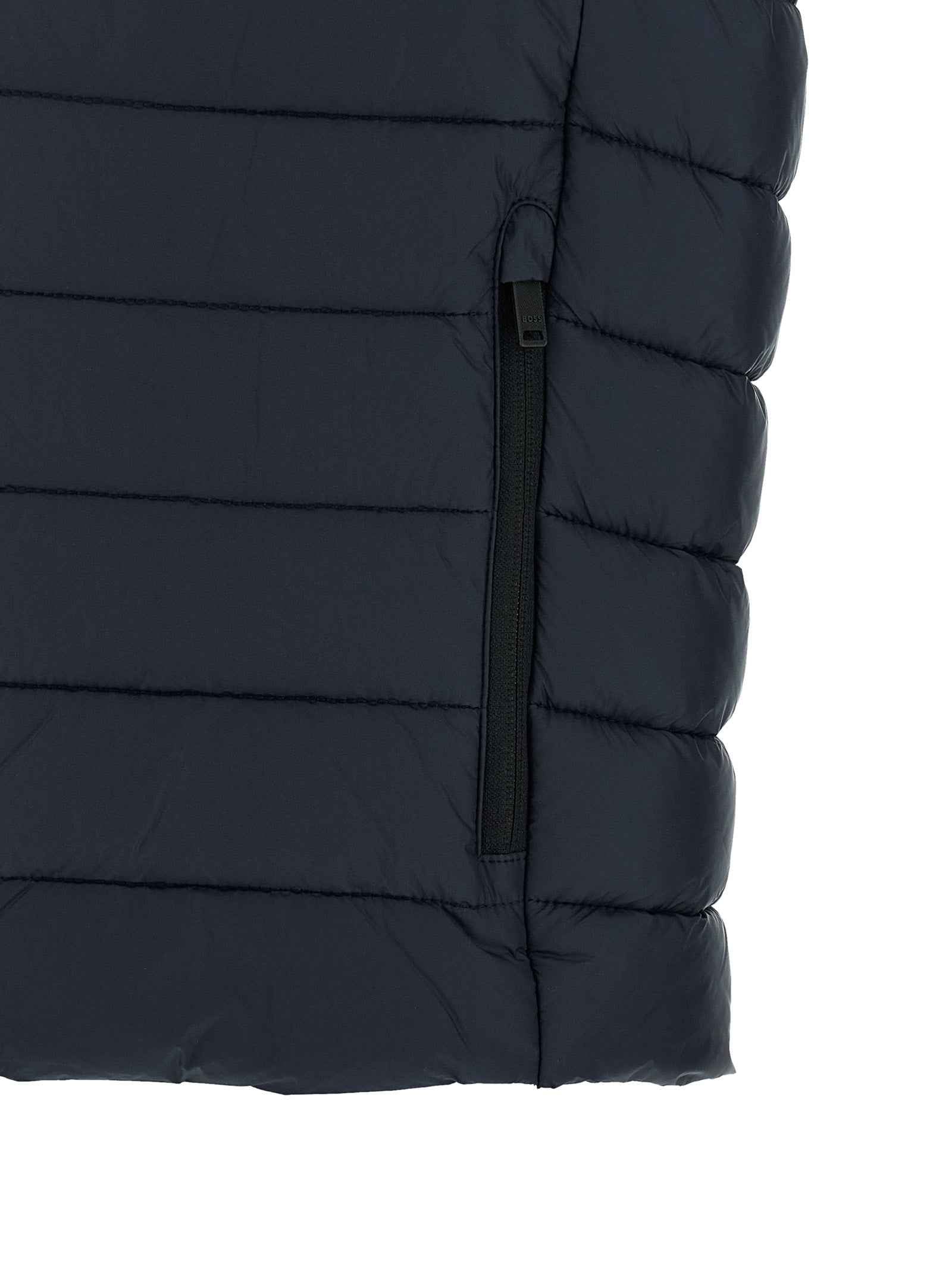 Hugo Boss Blue Recycled Polyamide Sleeveless Jacket