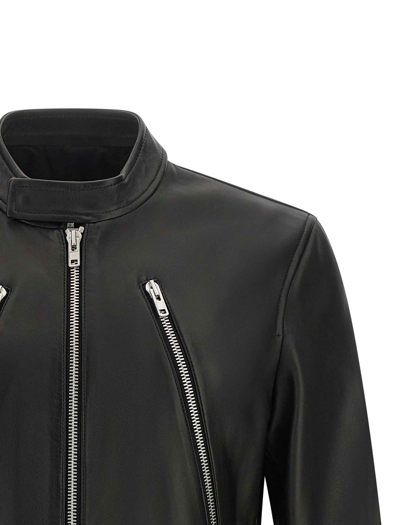 Maison Margiela Black Lamb Leather Leather Jacket