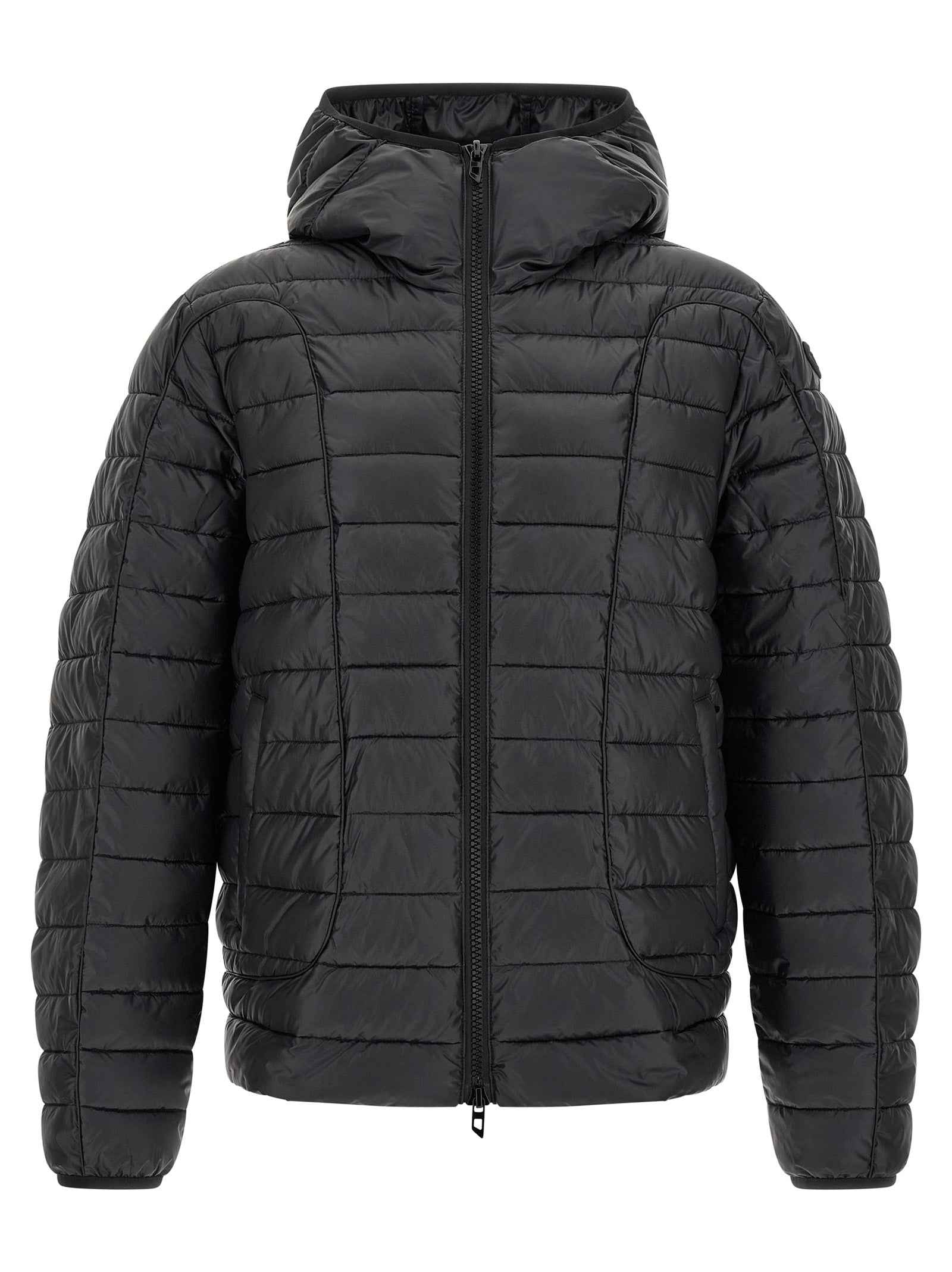 Diesel Black Polyester Full-Length Jacket