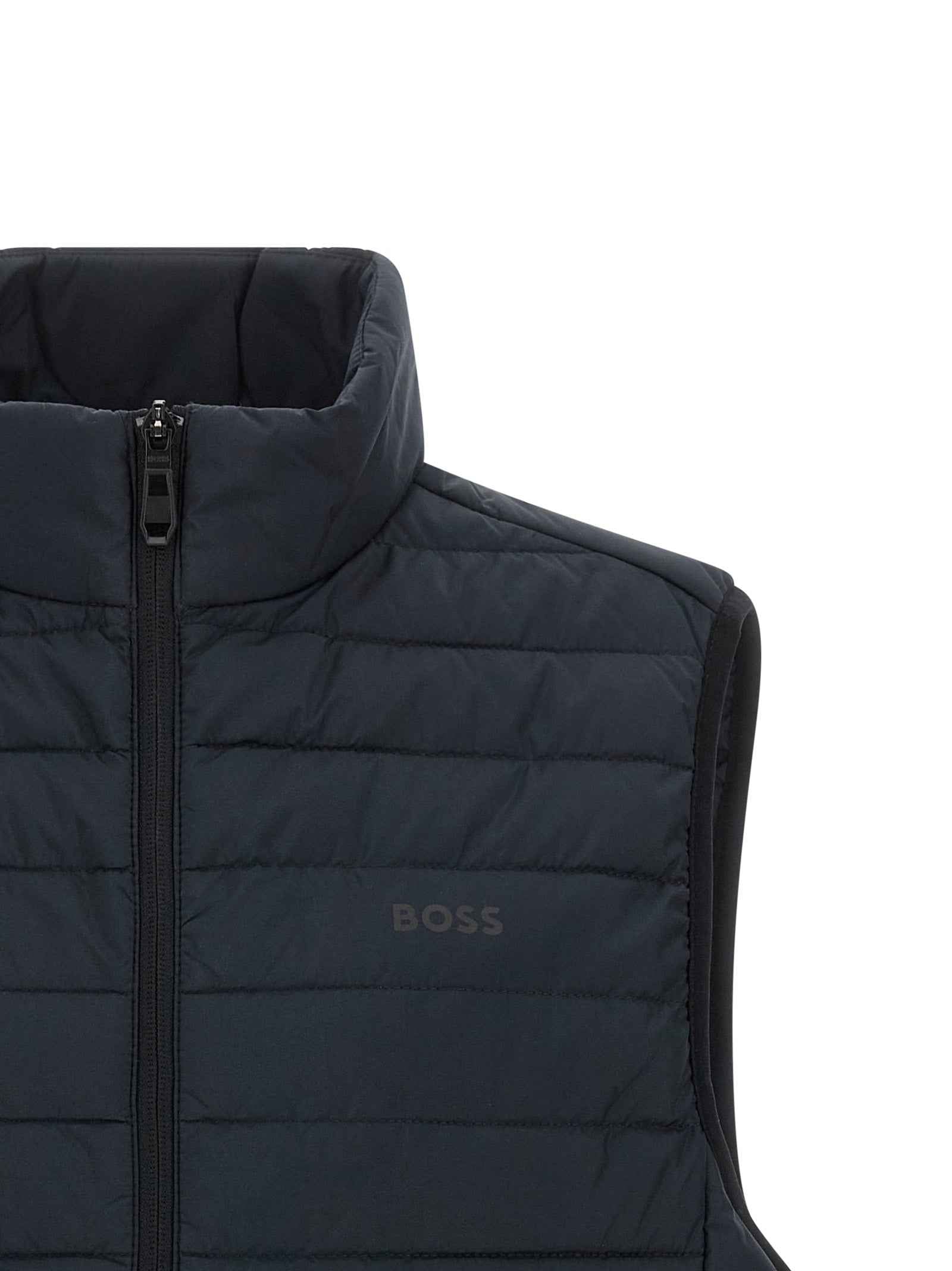 Hugo Boss Blue Polyester Sleeveless Jacket