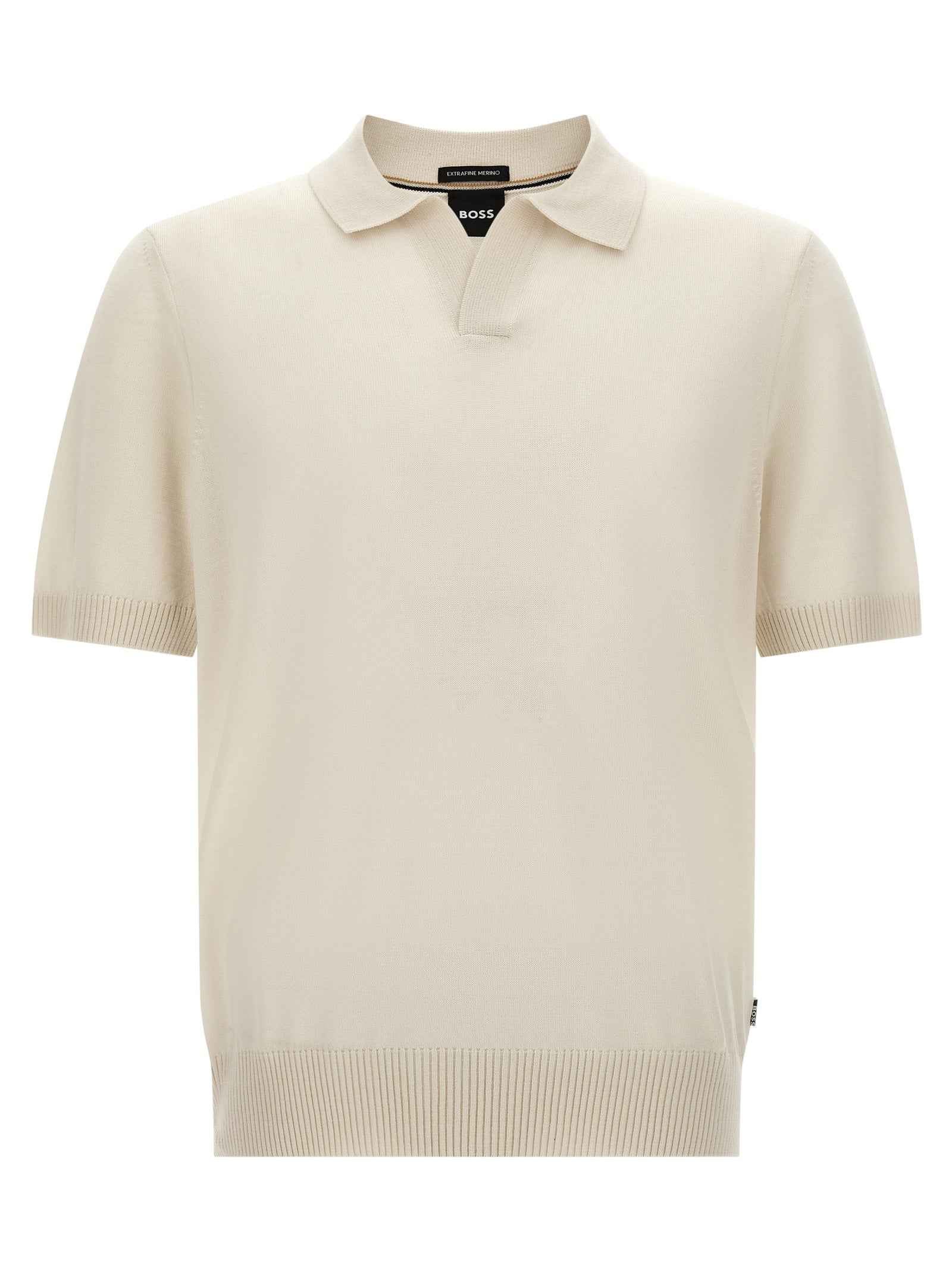 Hugo Boss White Virgin Wool Polo Shirt