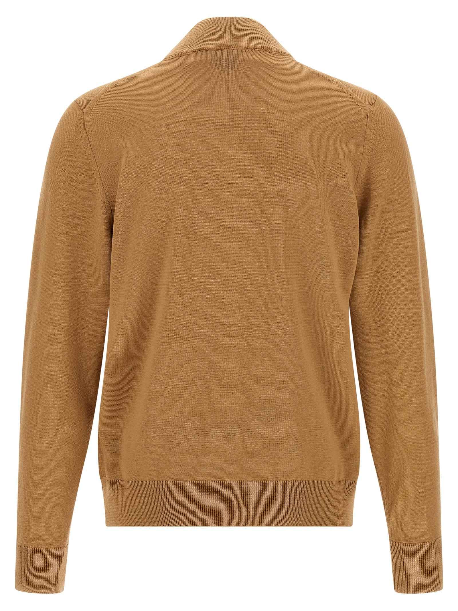 Hugo Boss Brown Virgin Wool Cardigan