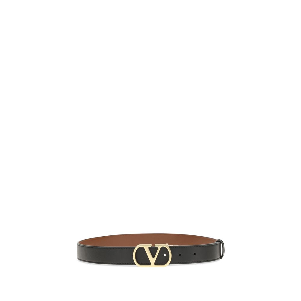 Valentino Garavani Black Calf Leather Bos Taurus Belt