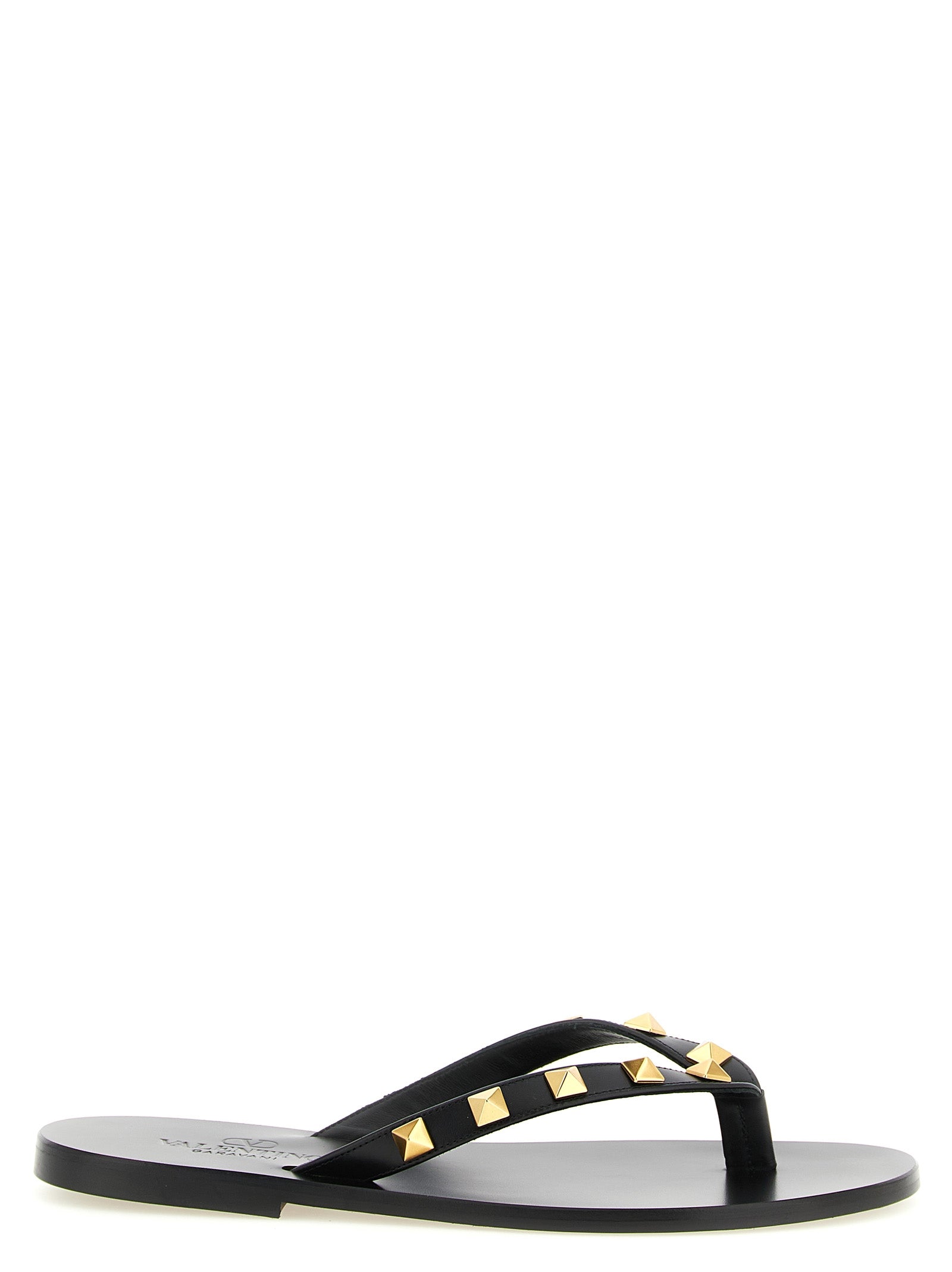 Valentino Garavani Black Calfskin Slides