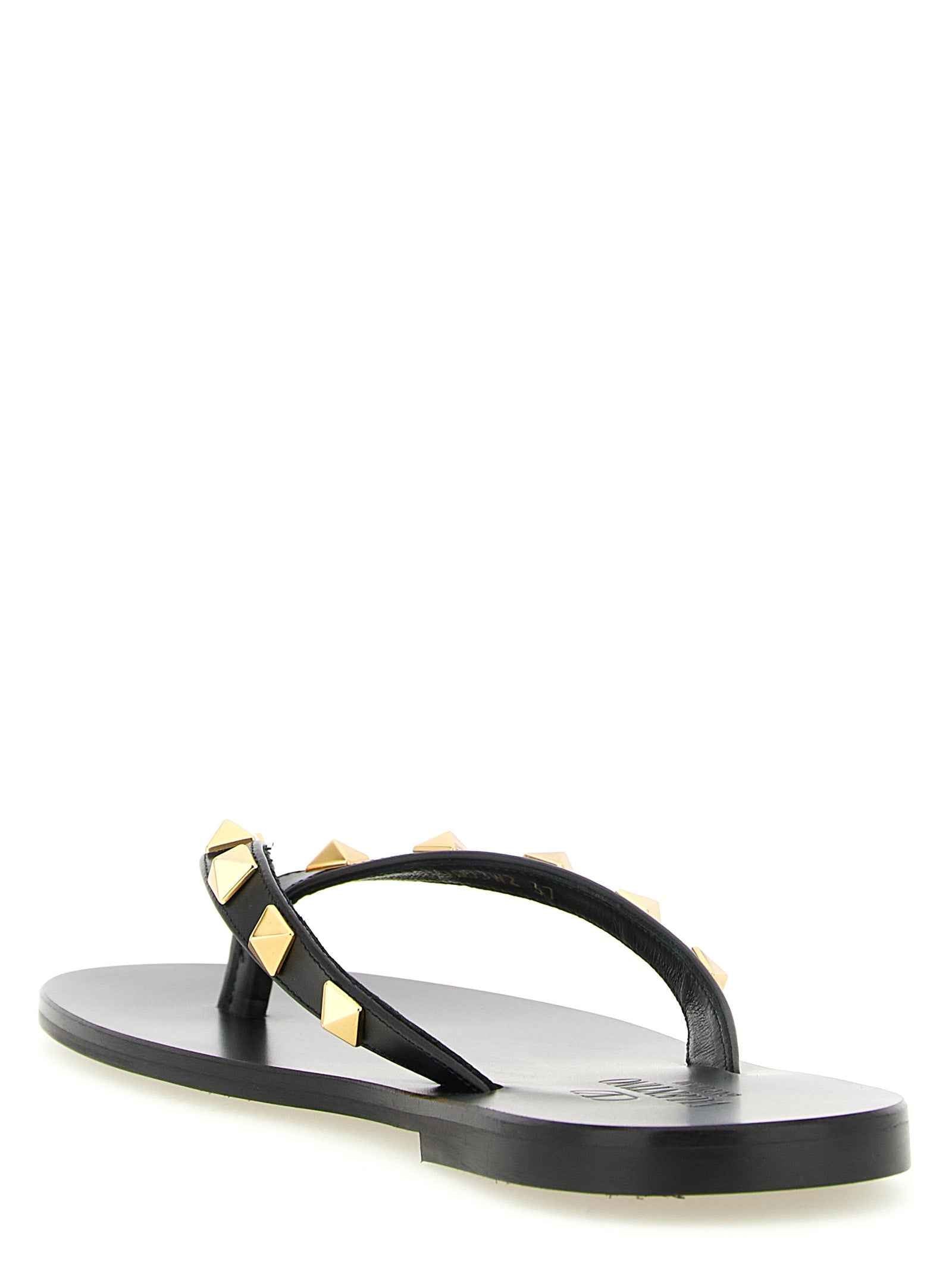 Valentino Garavani Black Calfskin Slides