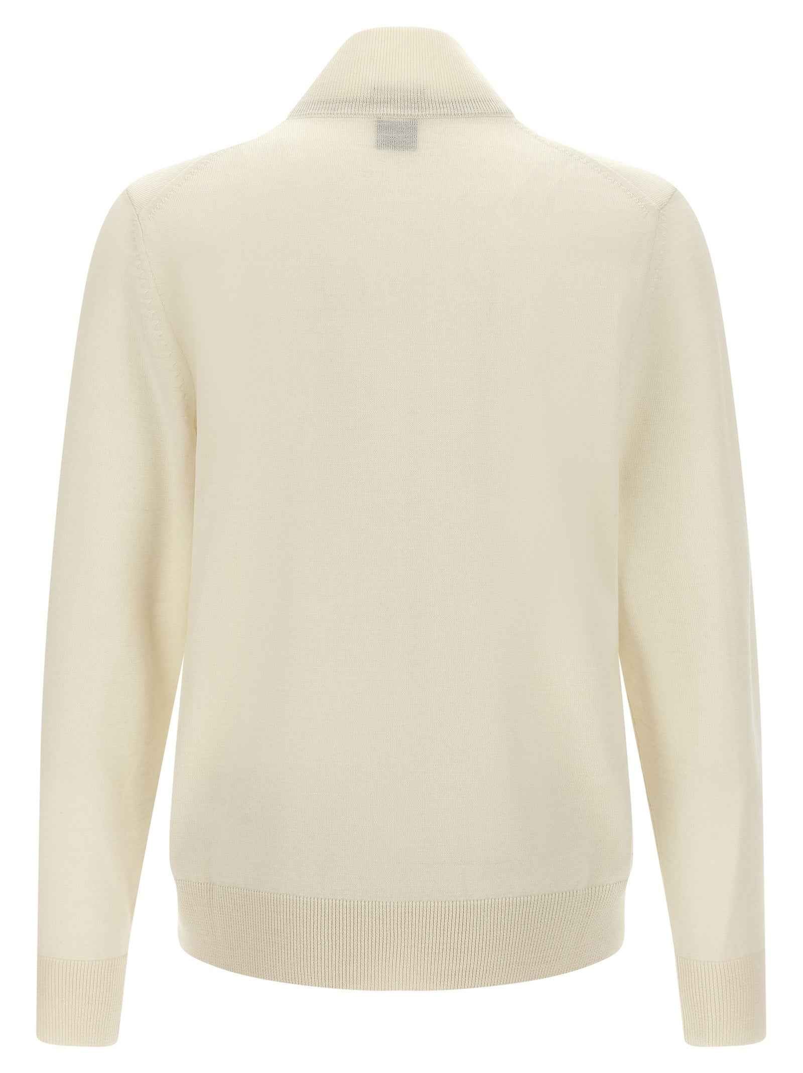 Hugo Boss White Virgin Wool Cardigan