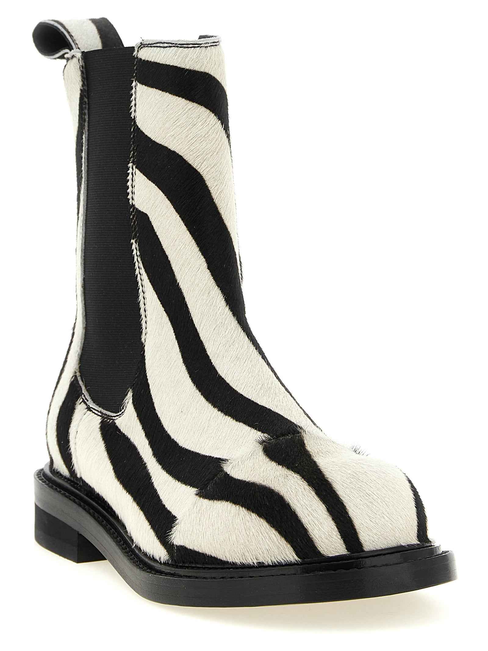 Moschino Bicolor Calfskin Ankle Boots