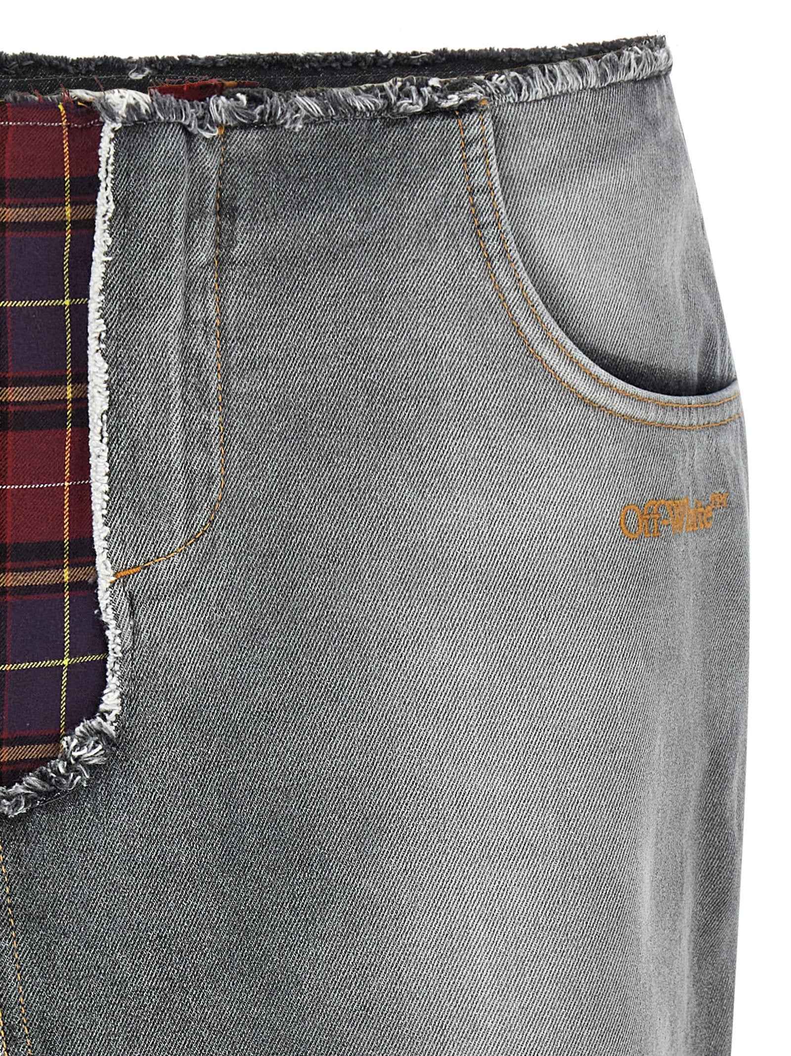 Off-White Multicolor Cotton Midi Skirt