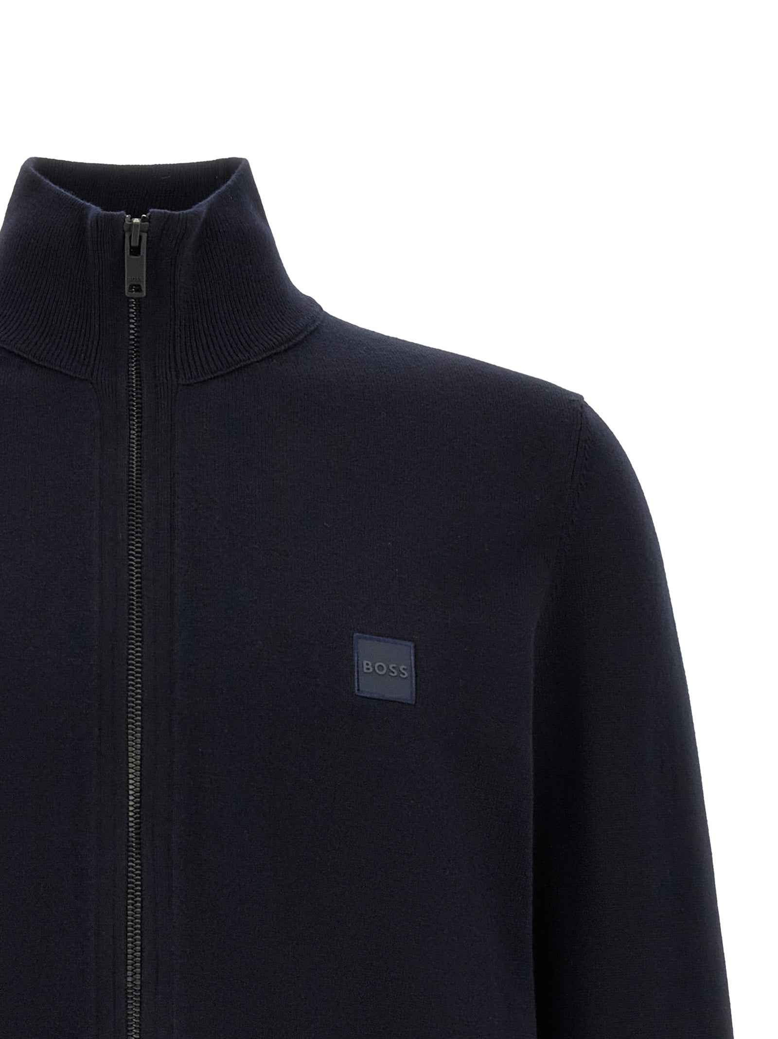 Hugo Boss Blue Cotton Cardigan