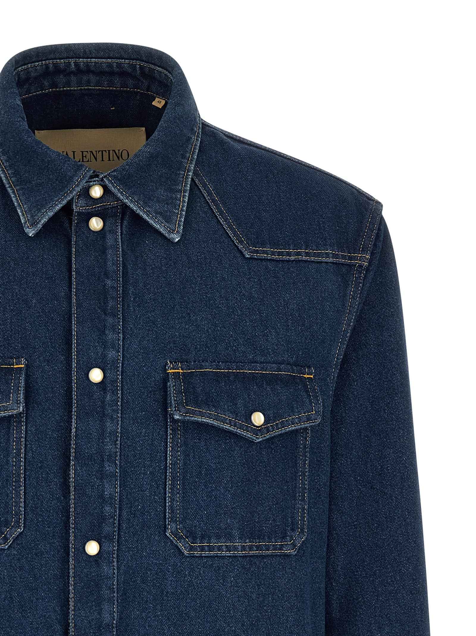 Valentino Garavani Blue Cotton Blouse