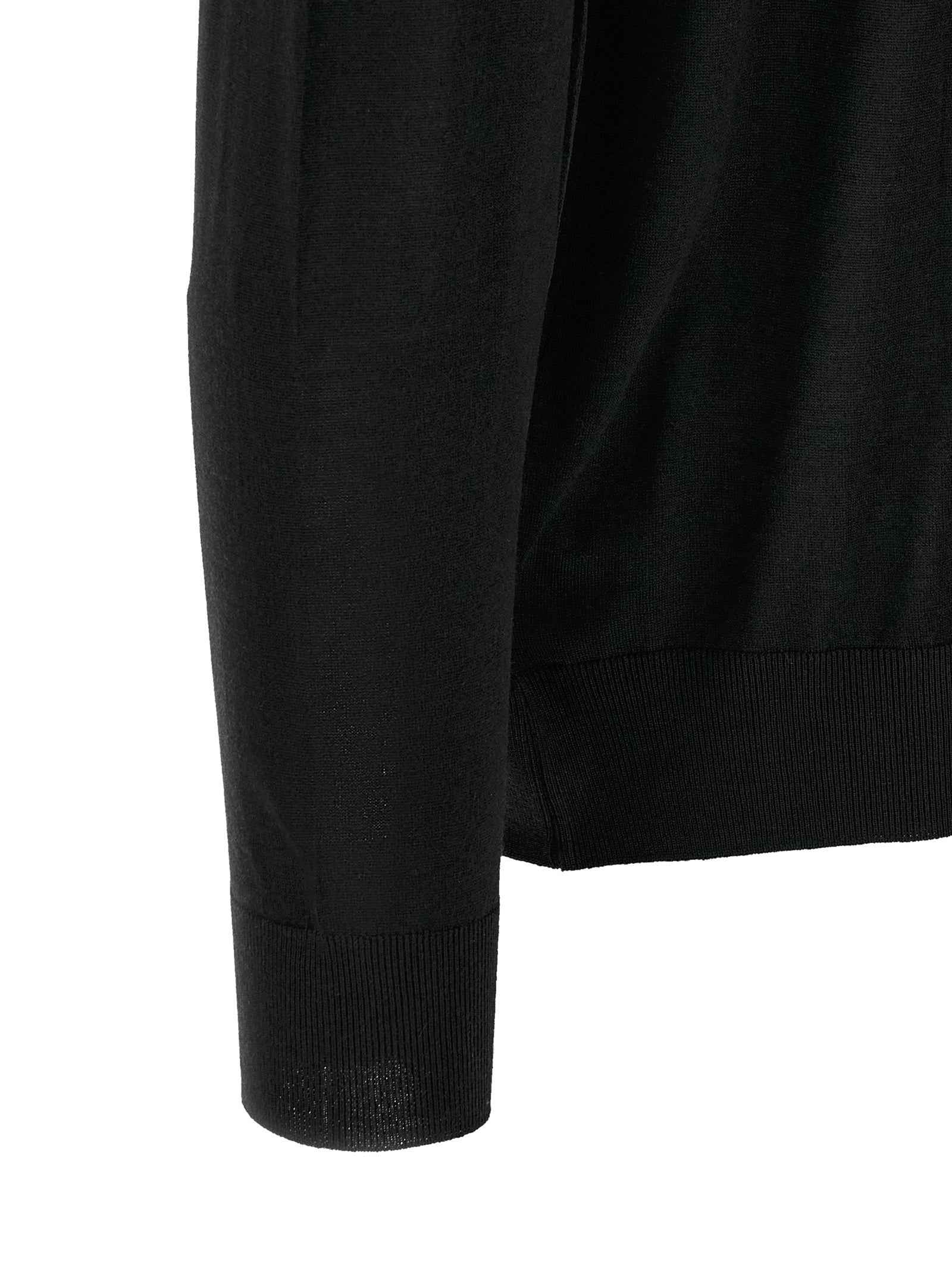 Kiton Black Wool Polo Shirt